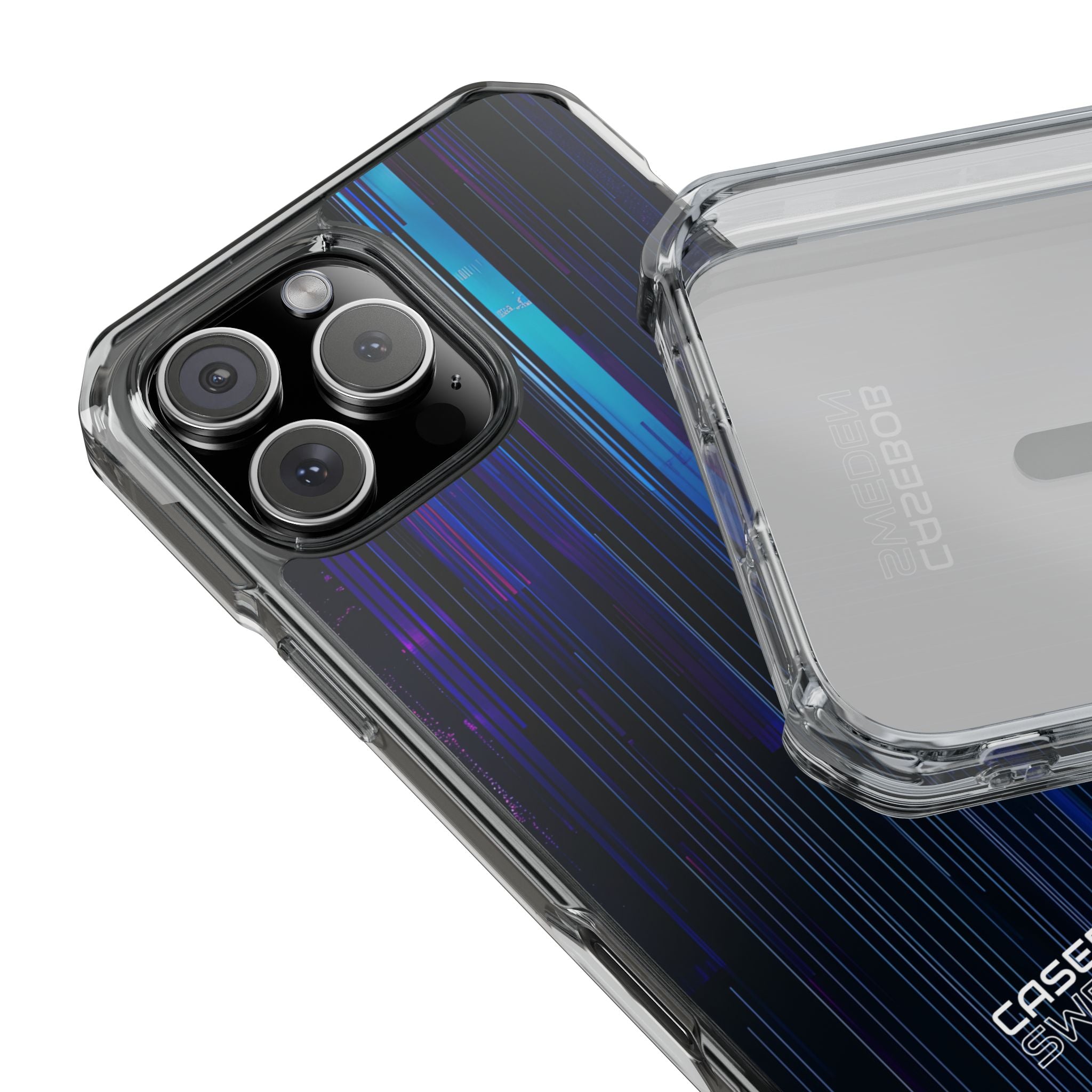 Neon Glitch Stripes iPhone 16 - Impact Clear+