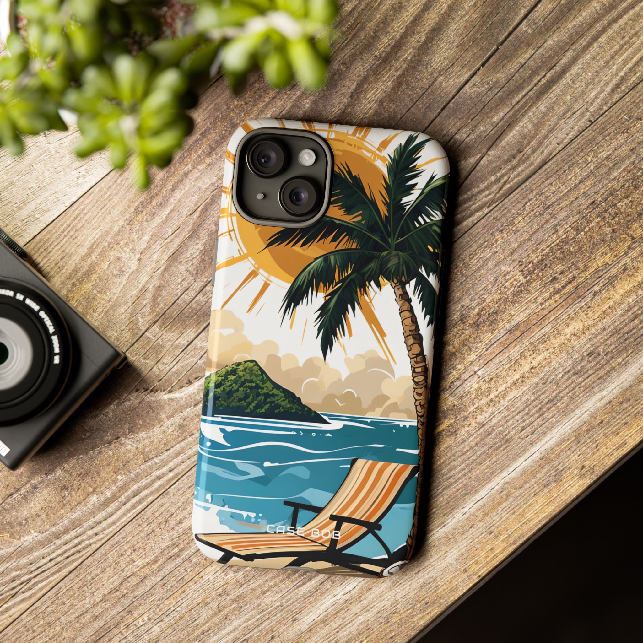 Sunny Palm Breeze iPhone 15 Plus Case - Tough
