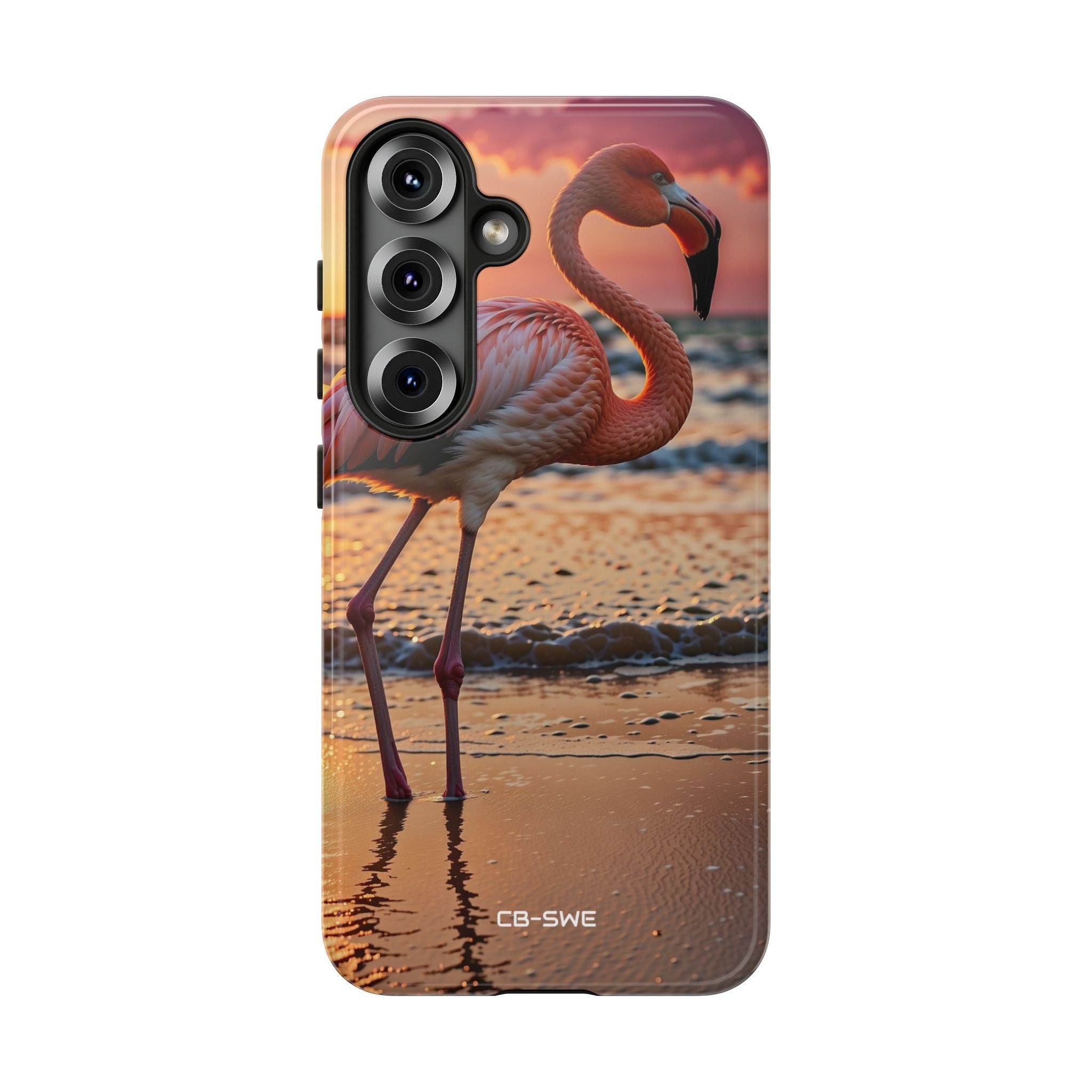 Sunset Flamingo Stand - Samsung Case