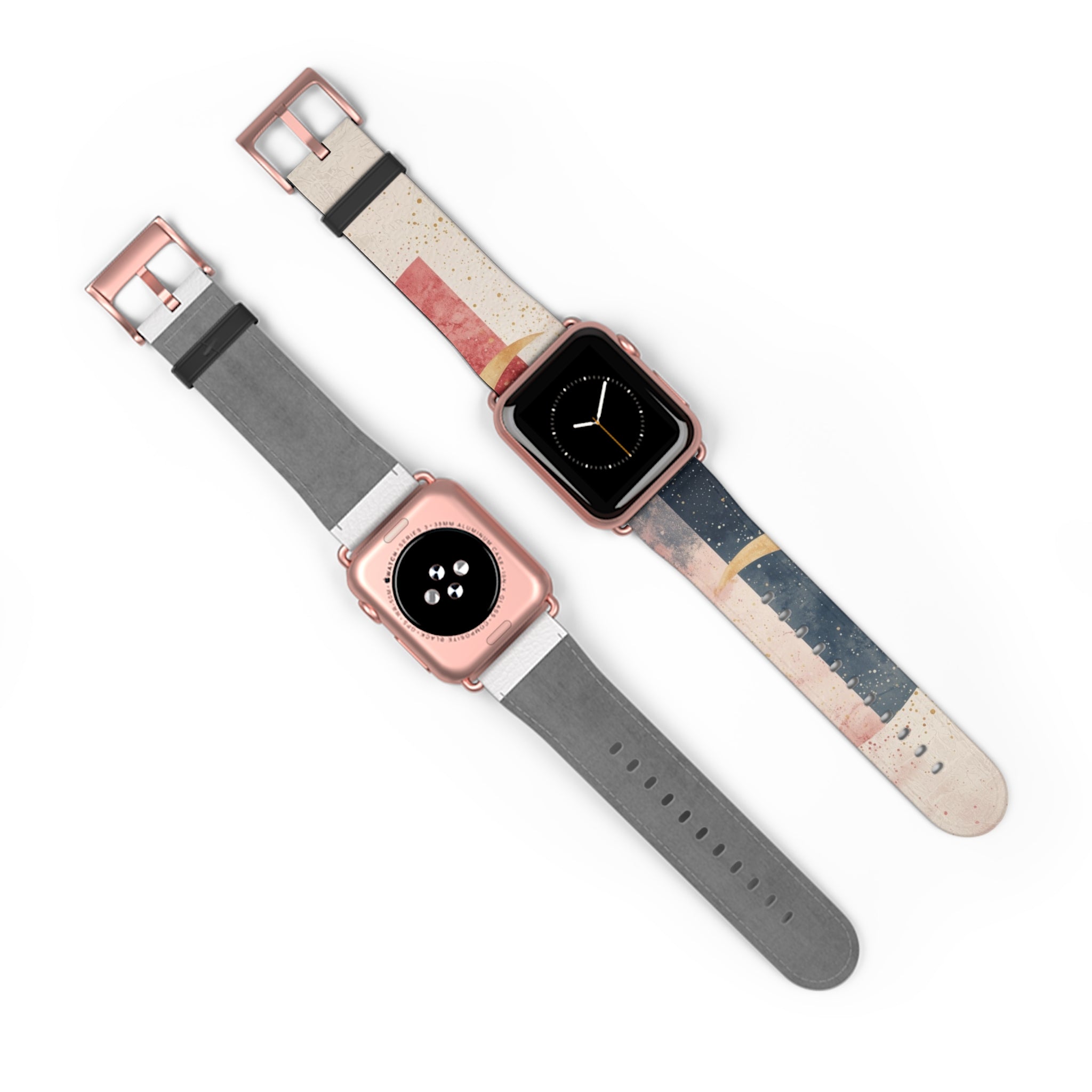 Golden Crescents Crimson - Watch Band