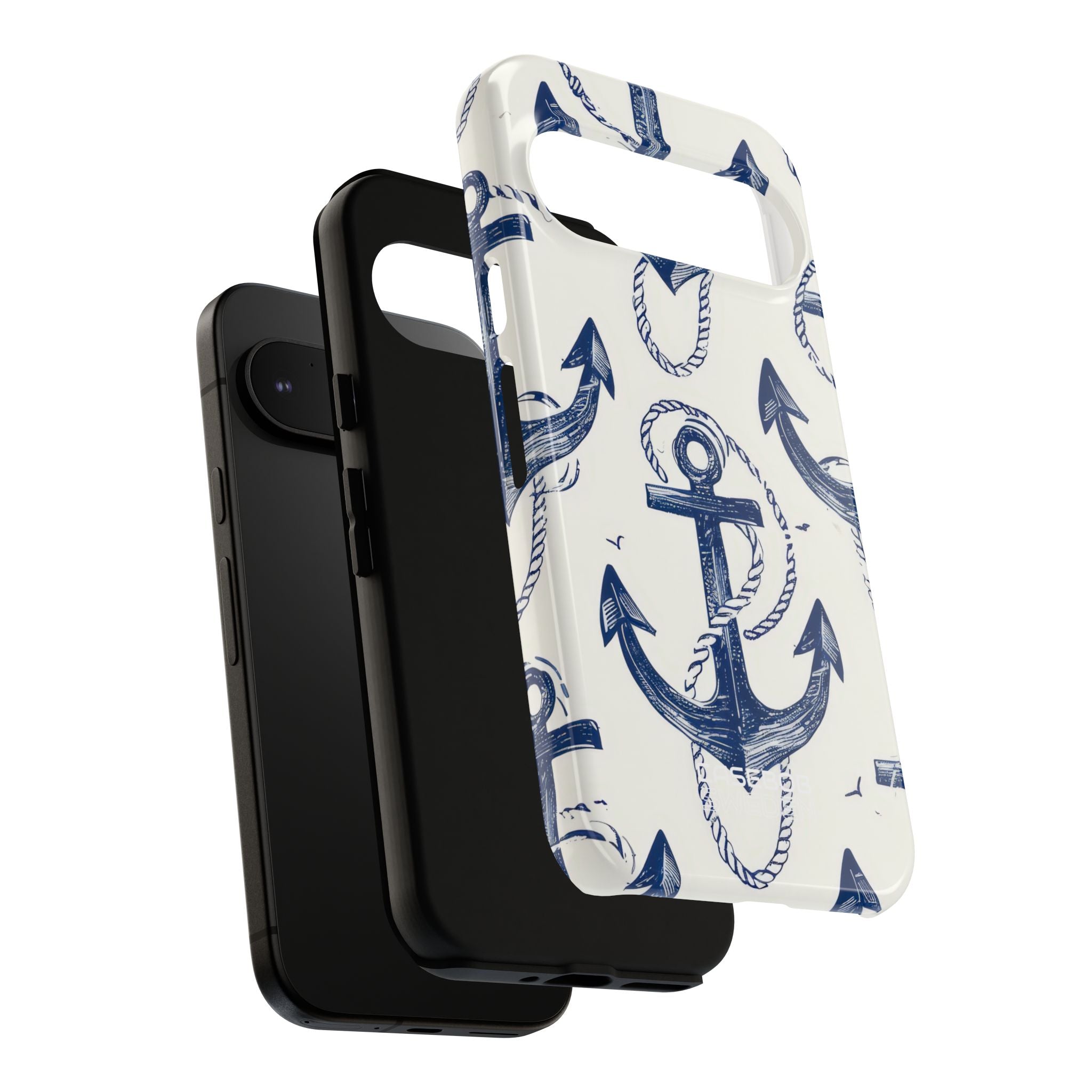 Navy Anchor Tapestry Google Pixel 9 - Tough