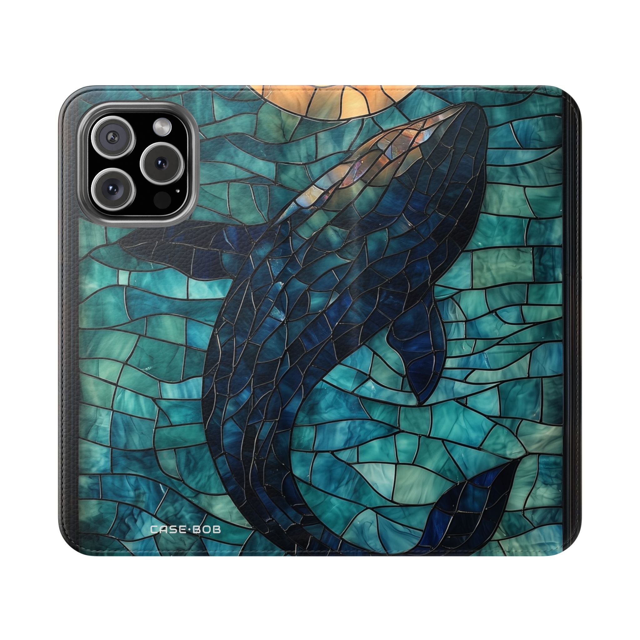 Blue Whale Mosaic - iPhone 16 Max Case - Wallet