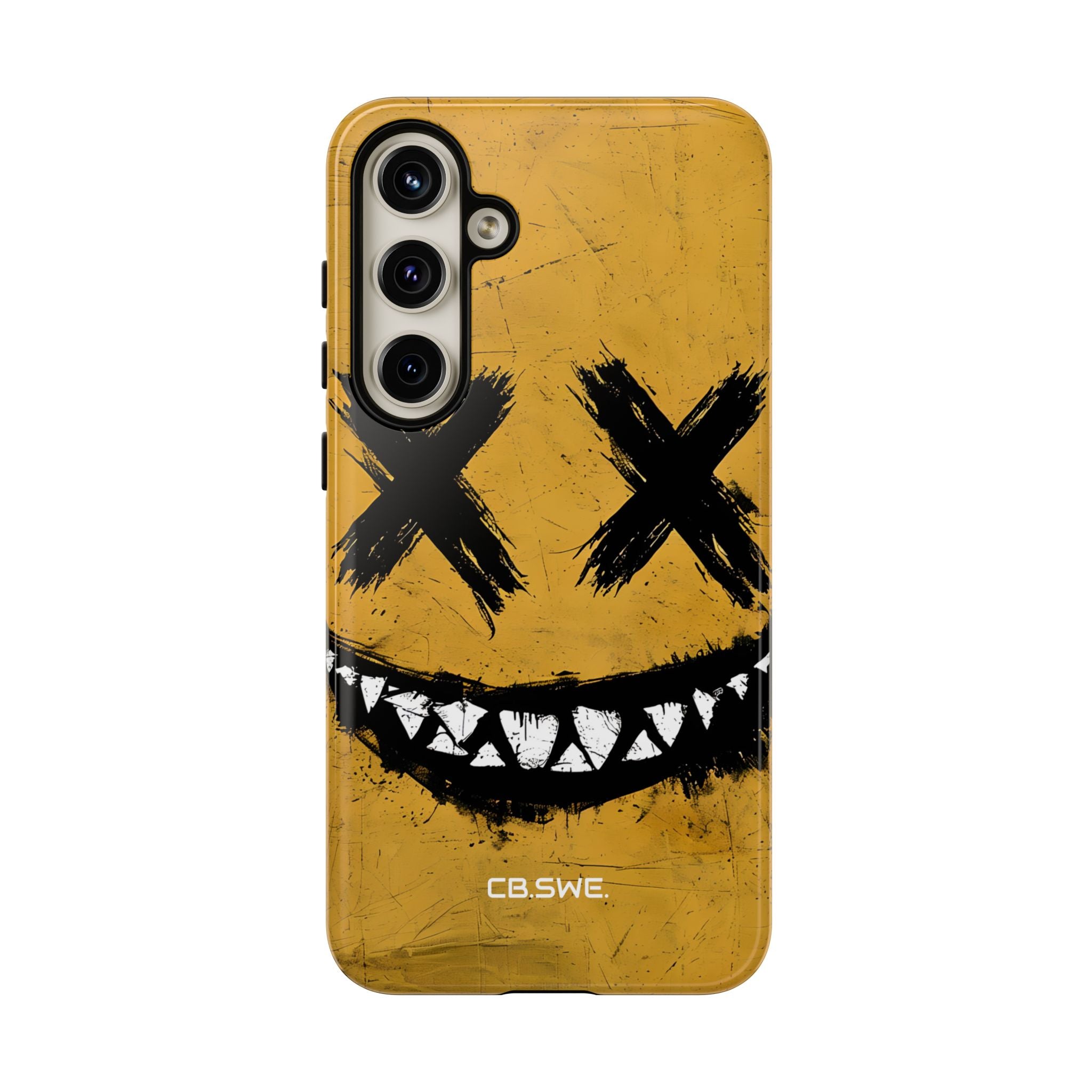 Sinister Smiling Face Grunge Illustration Samsung S24 - Tough