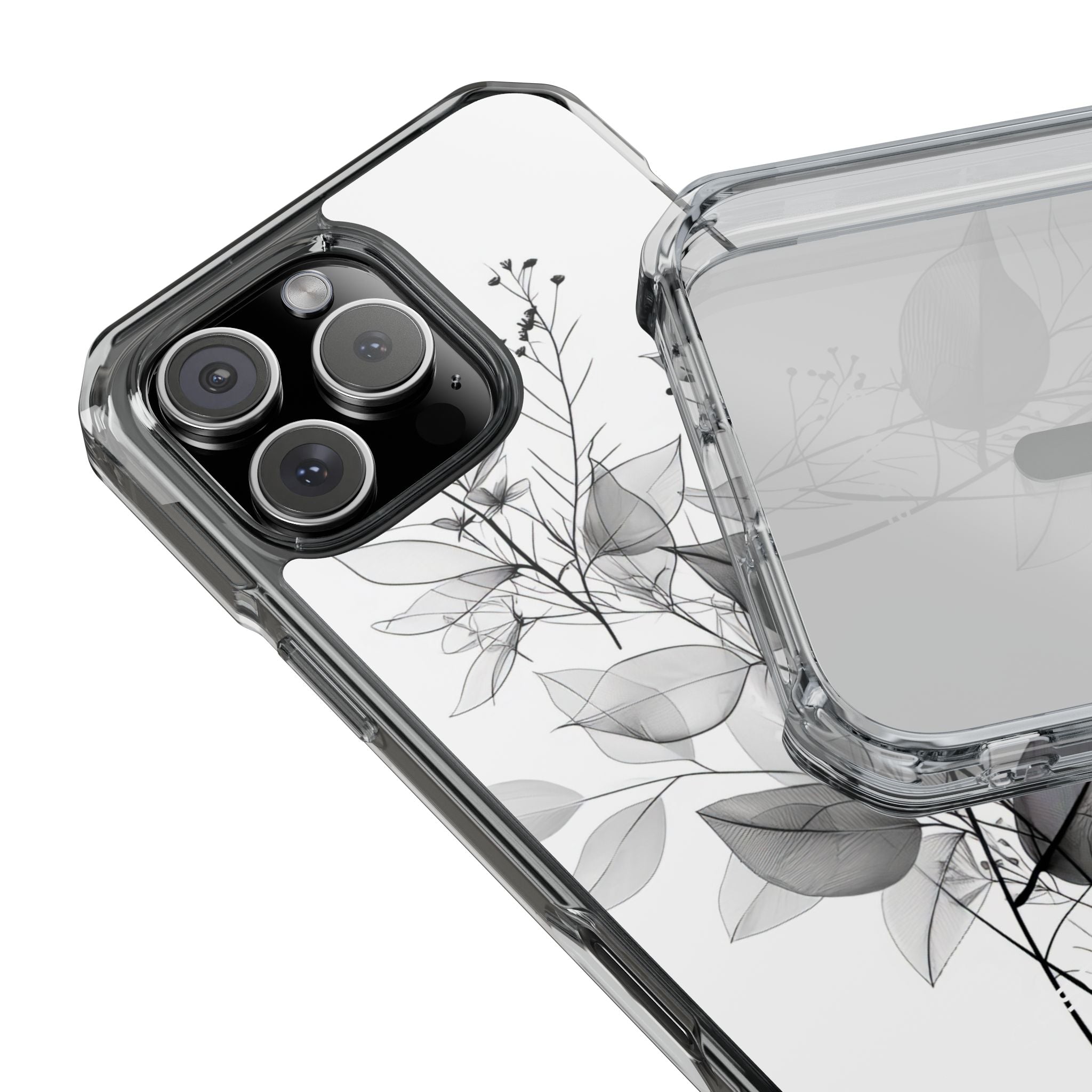 Veined Leaves Gray iPhone 16 Pro Max Case - Impact