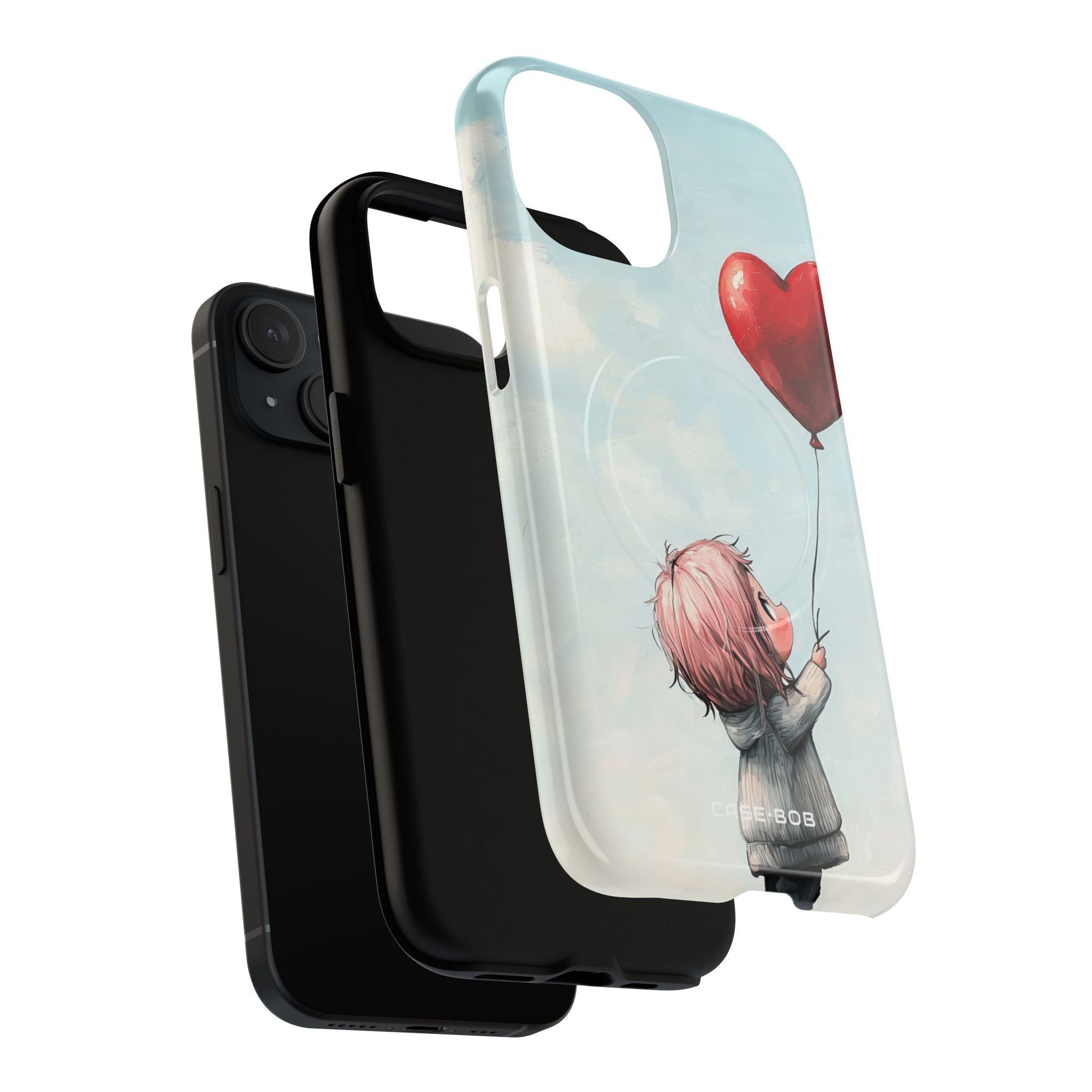 Heart Balloon Glow iPhone 15 Case - Tough+