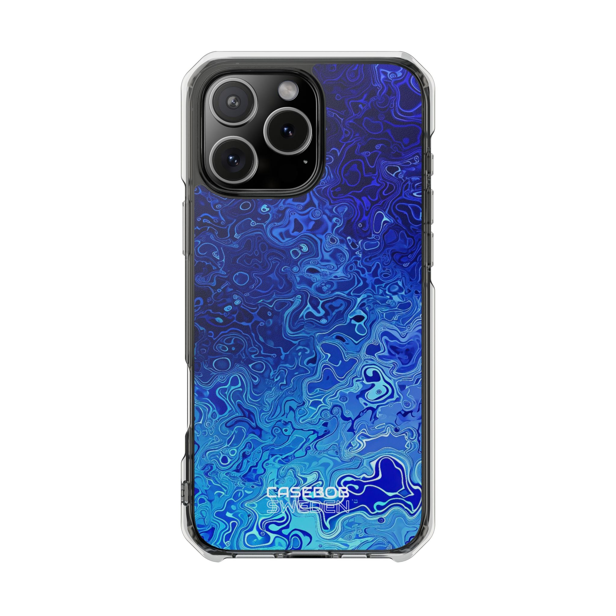 Swirling Blue Currents iPhone 16 - Impact Clear+
