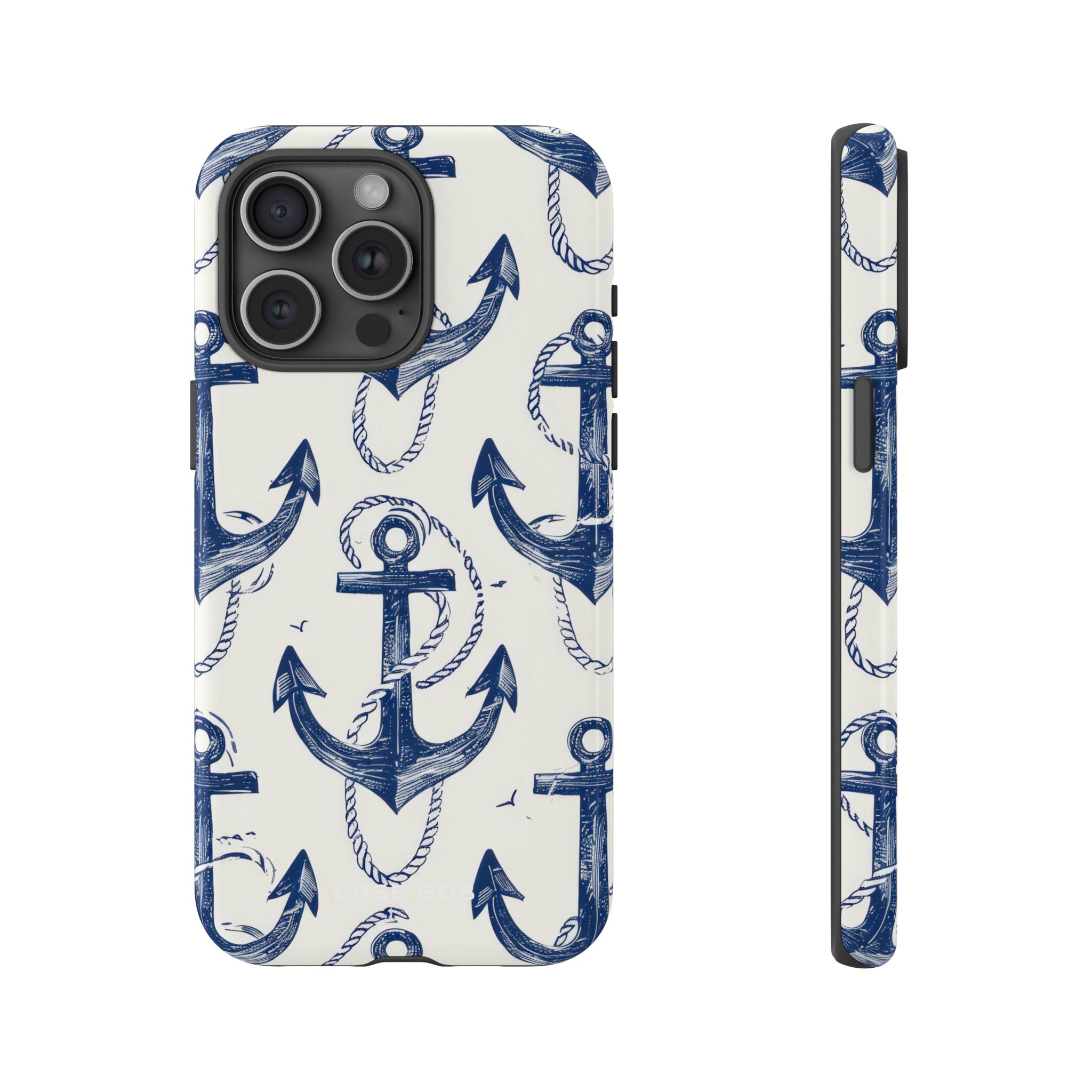 Navy Anchor Loop iPhone 15 Pro Max Case - Tough