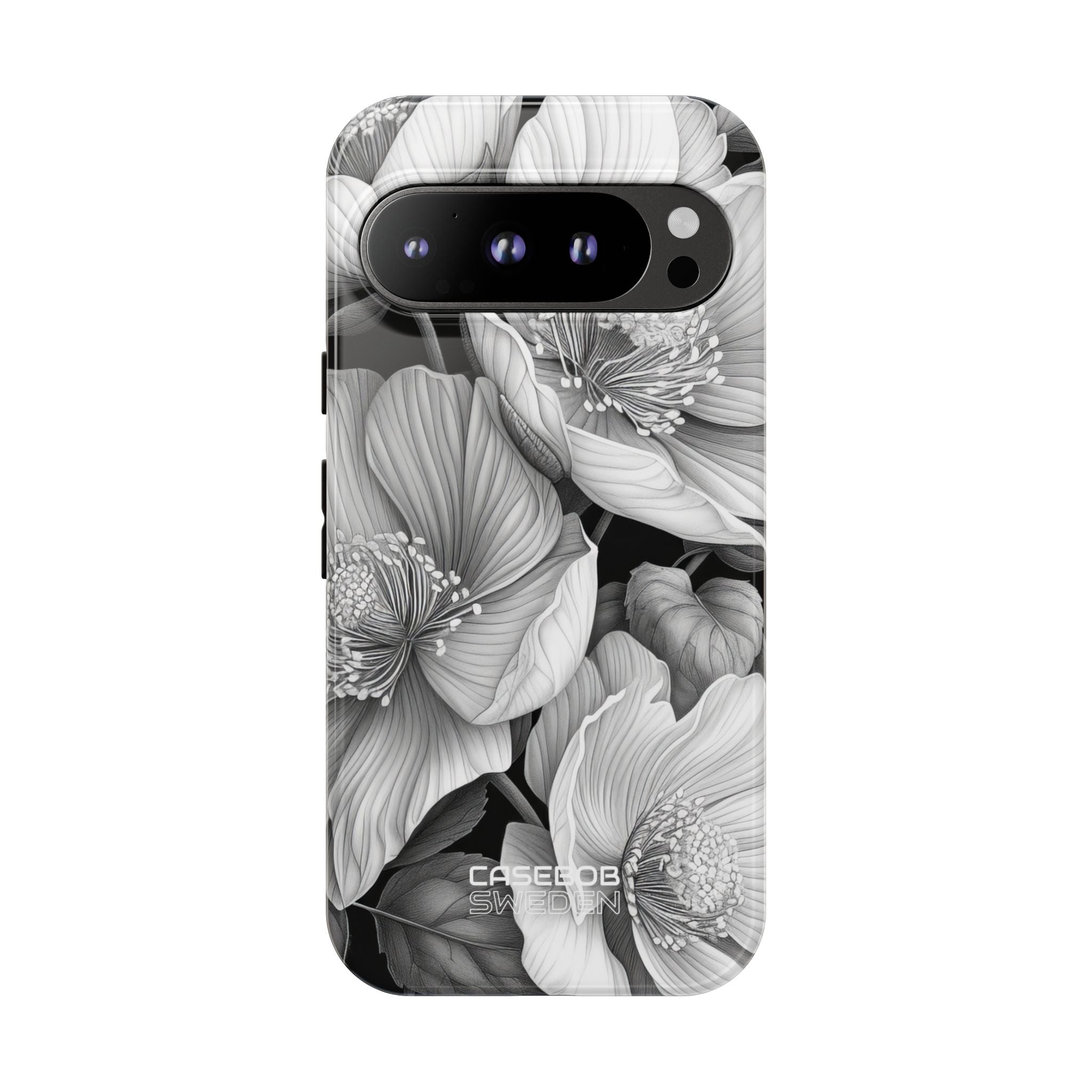 Monochrome Petal Dance Google Pixel 9 - Tough