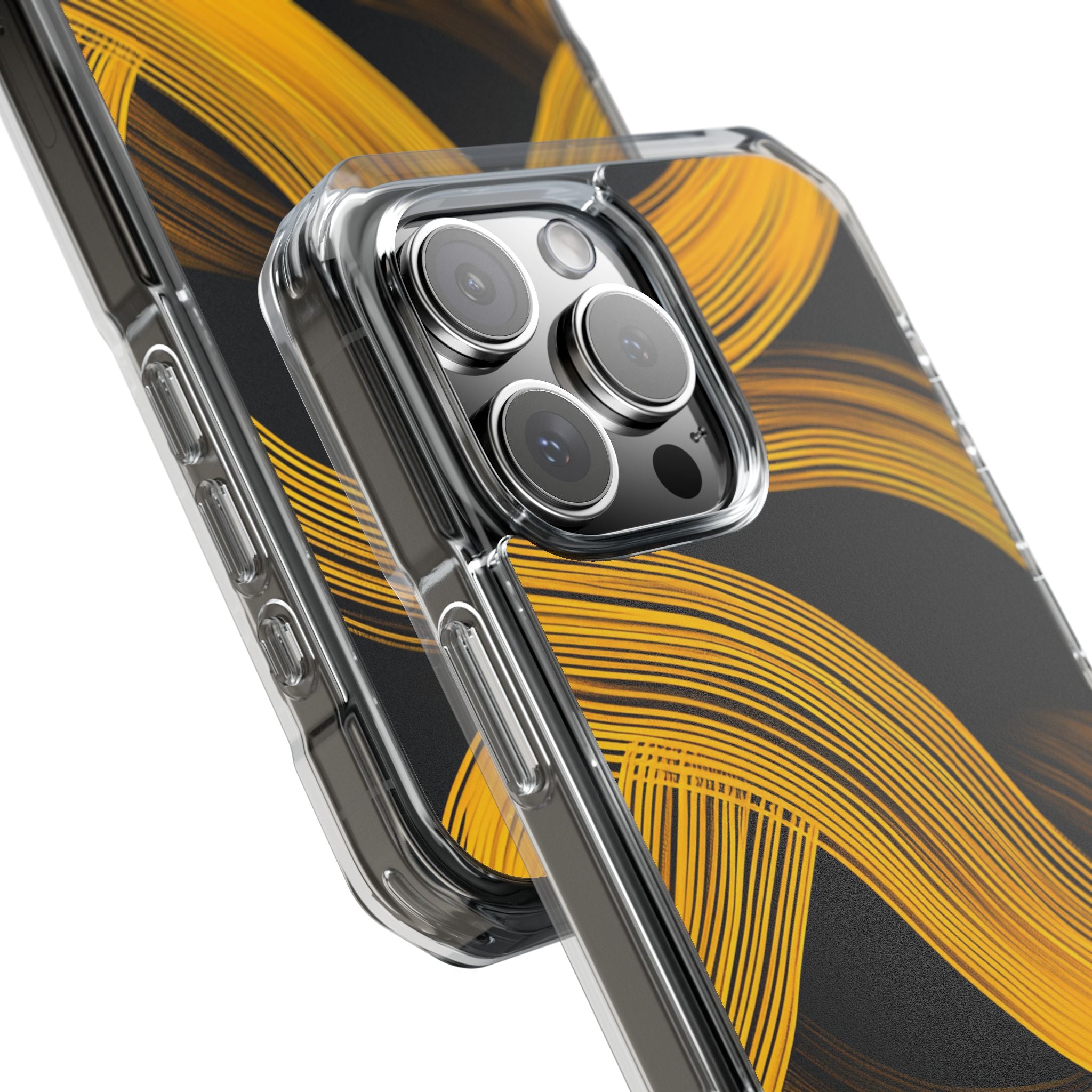 Yellow Flow Lines iPhone 16 - Impact Clear+