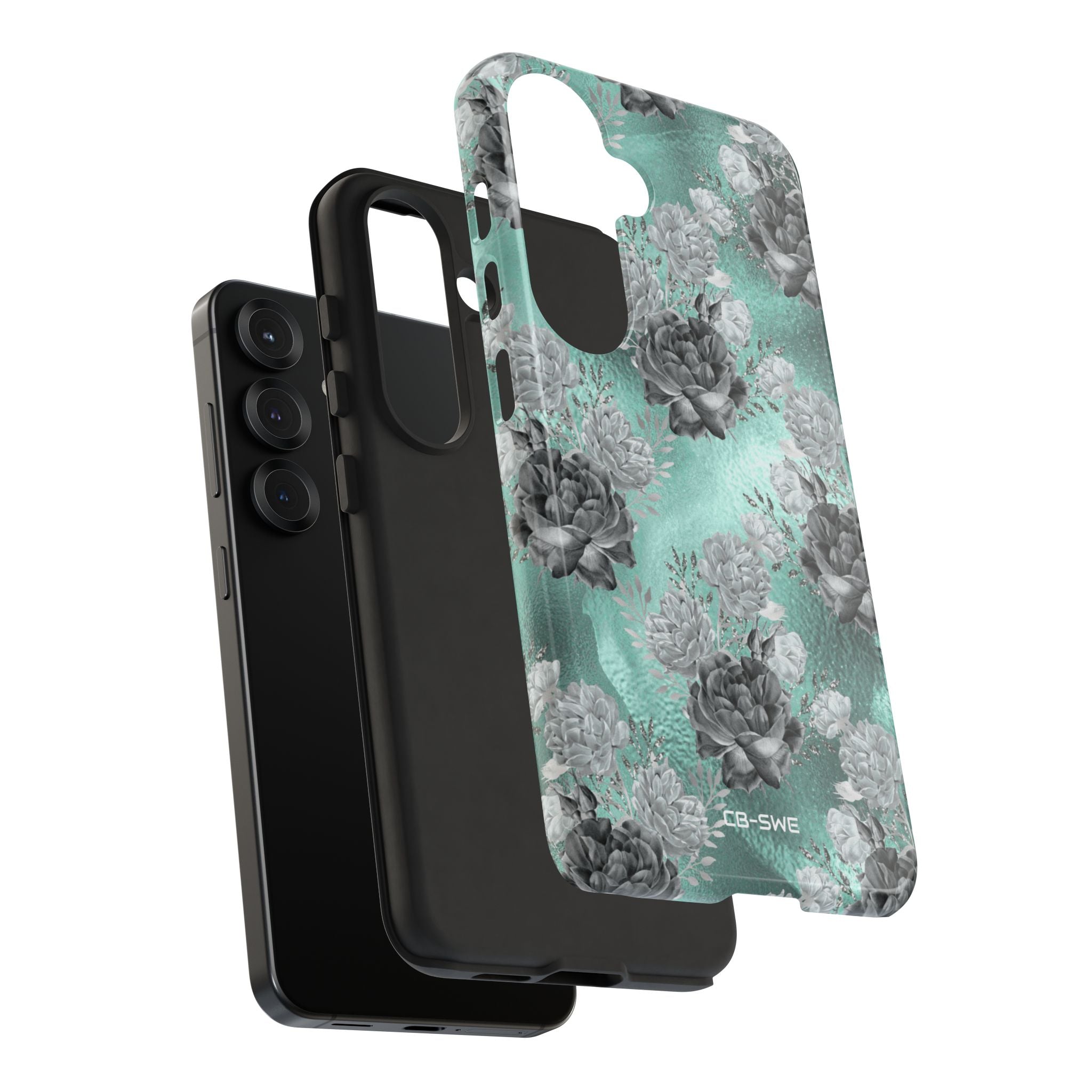 Teal Floral Elegance - Samsung Case
