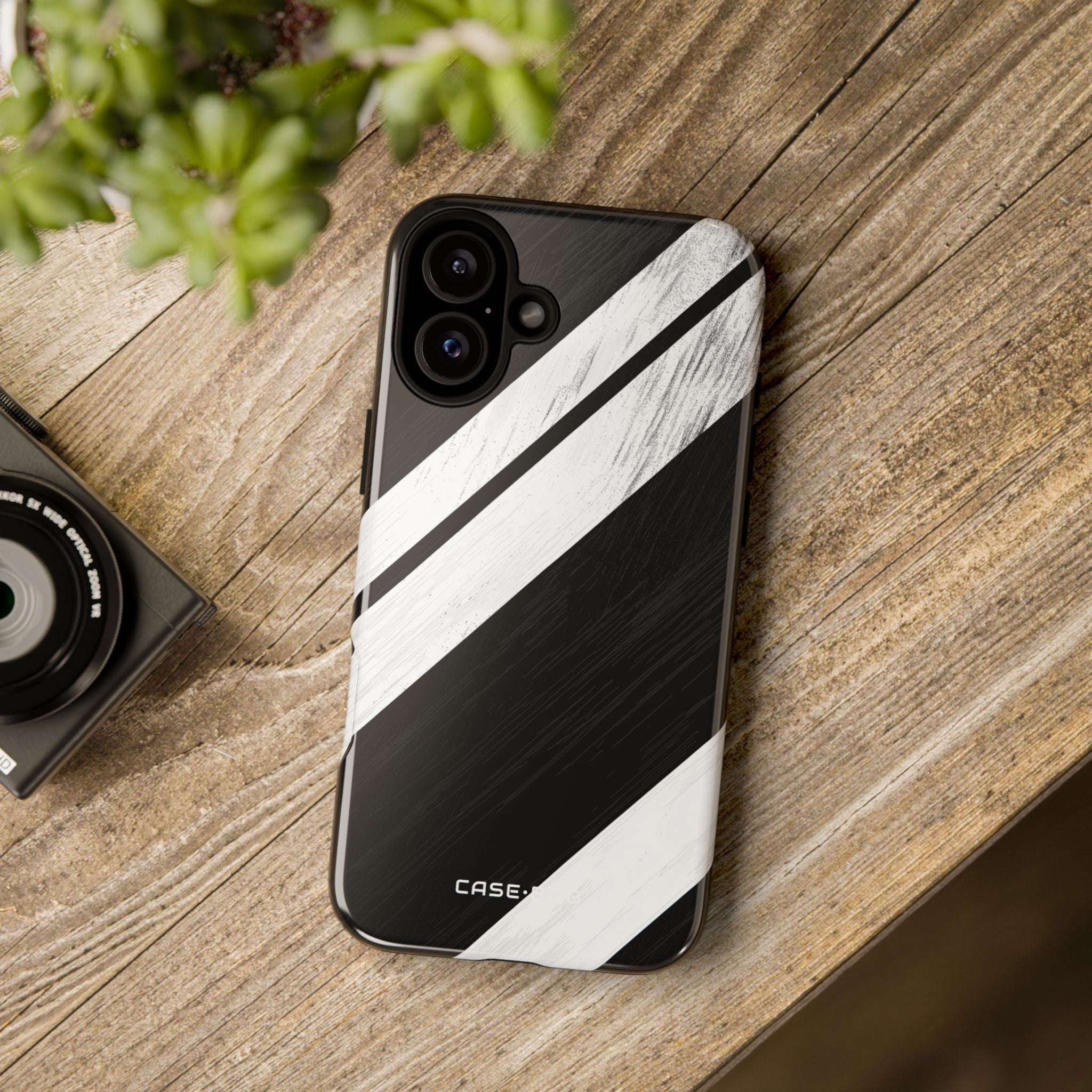 Grainy Stripe Shadow iPhone 16 Plus Case - Tough