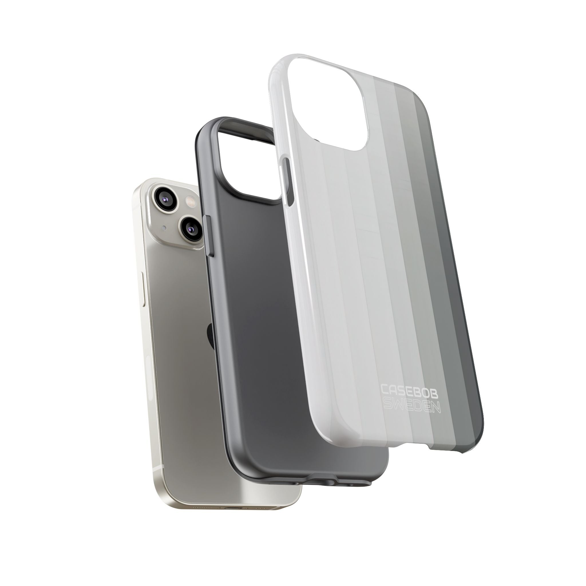 Silver Gradient Stripes iPhone 14 - Tough