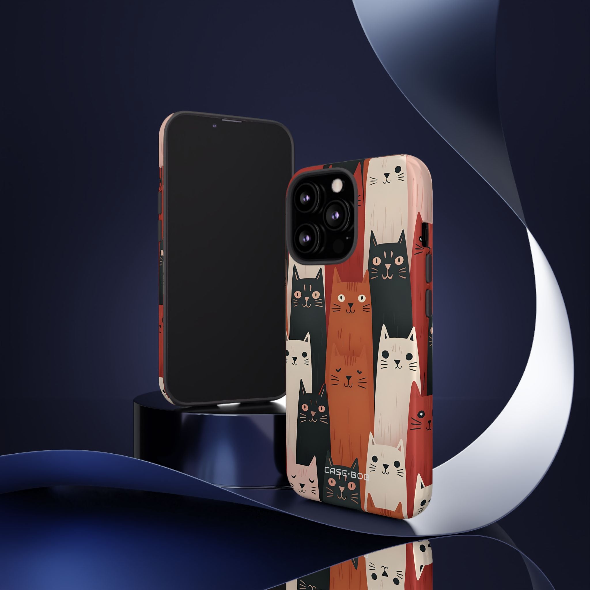 Elongated Cats Black iPhone 13 Pro Case - Tough