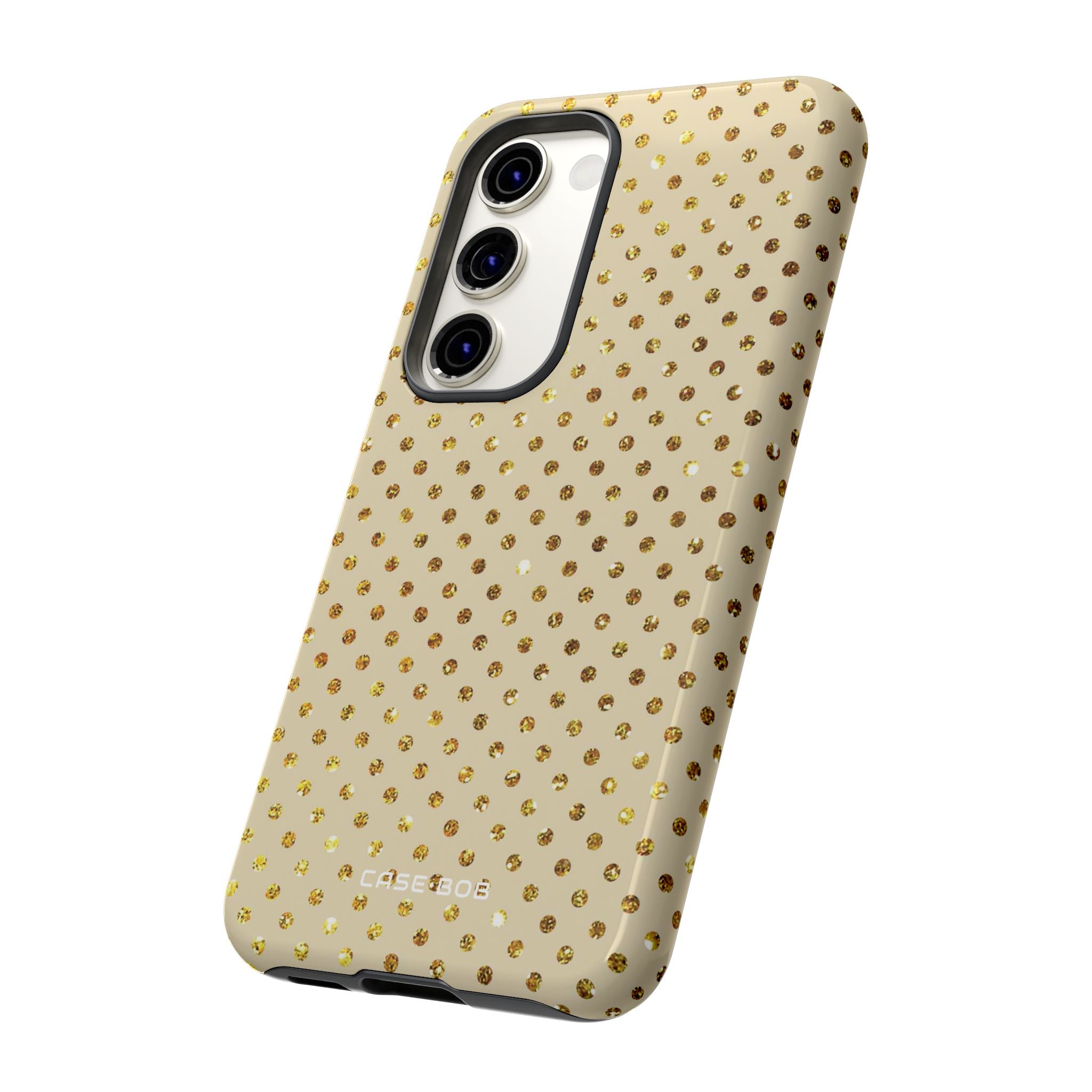 Gold Sparkle Grid Samsung S23 Case - Tough