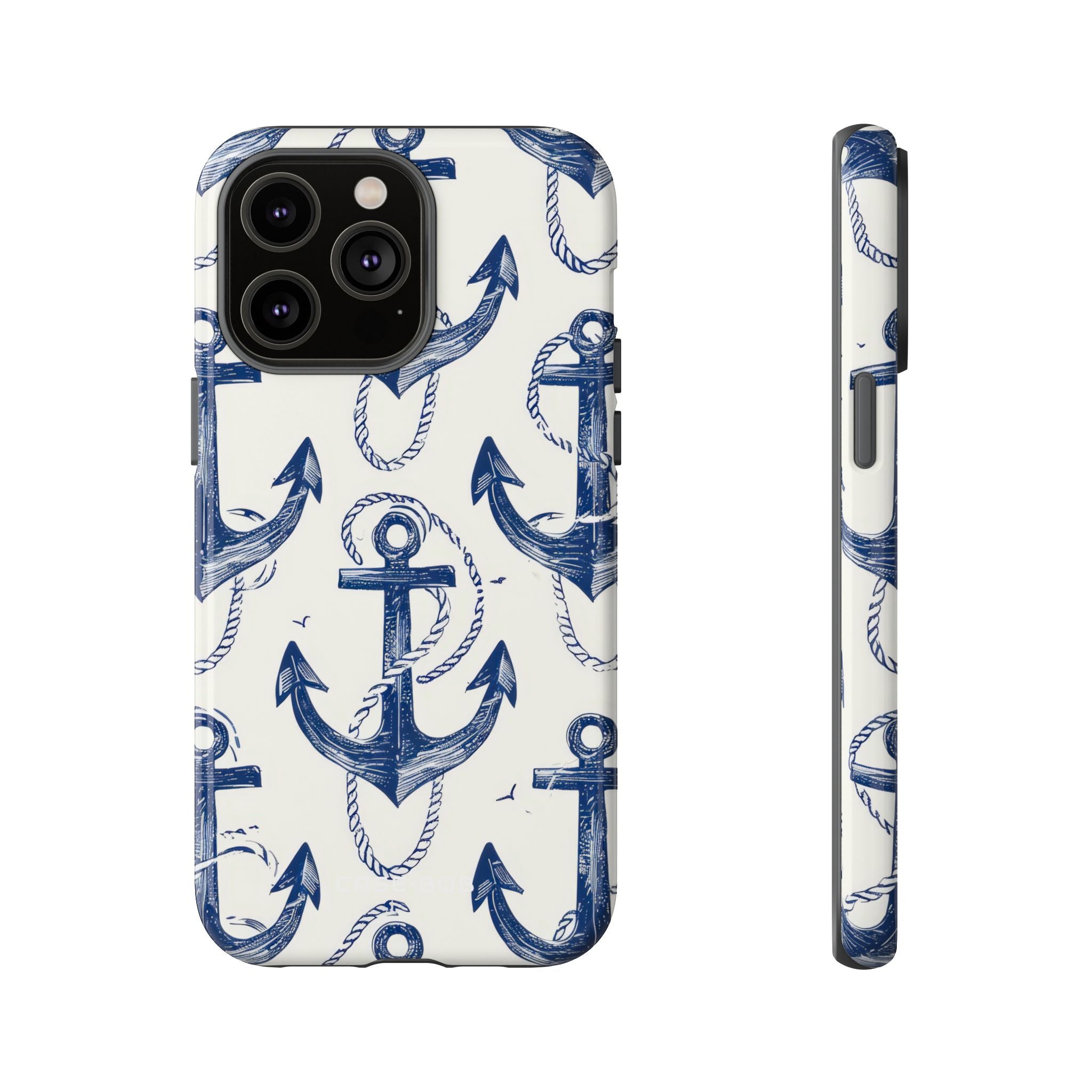 Navy Anchor Loop iPhone 14 Pro Max Case - Tough