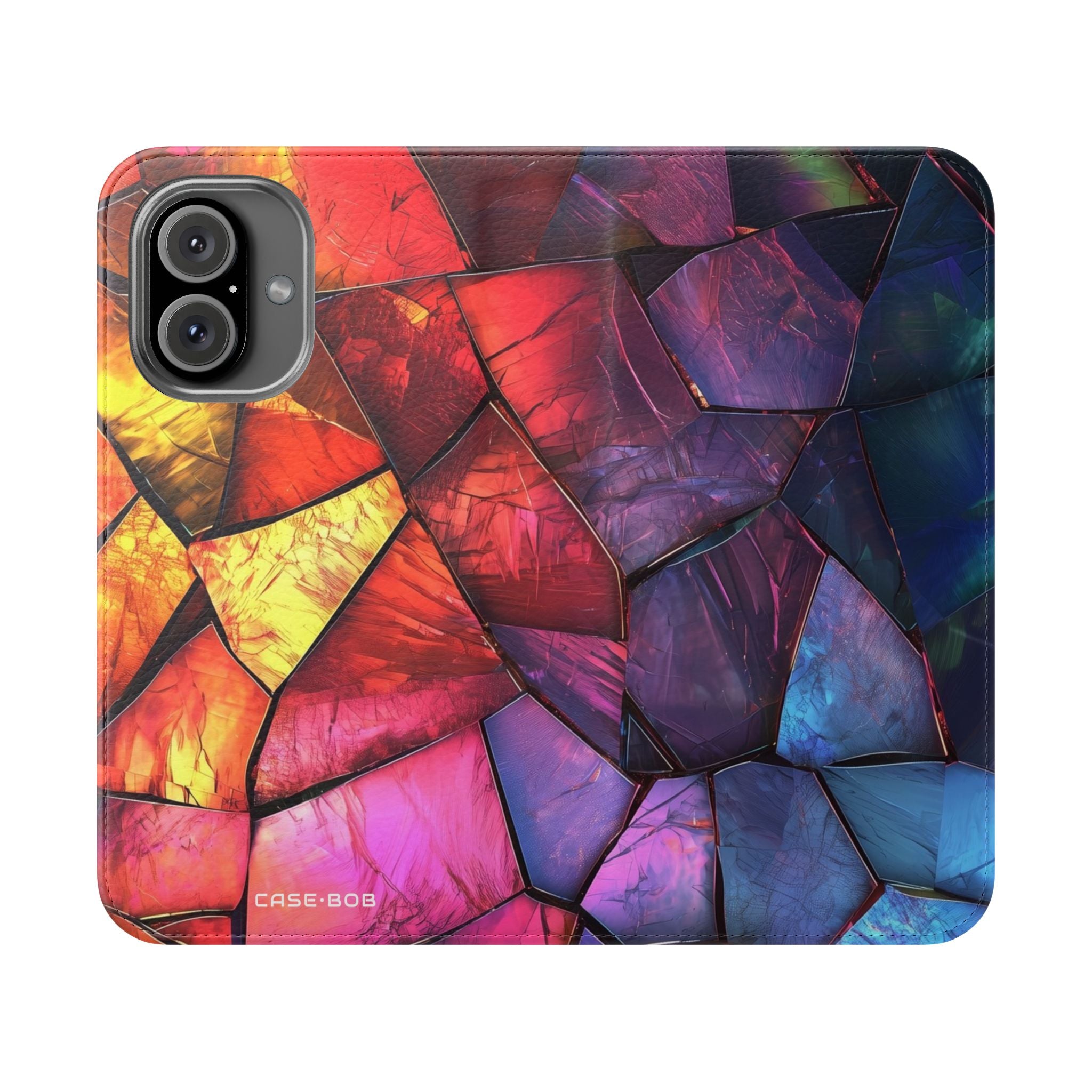 Crimson Shard Mosaic - iPhone 16 Case - Wallet