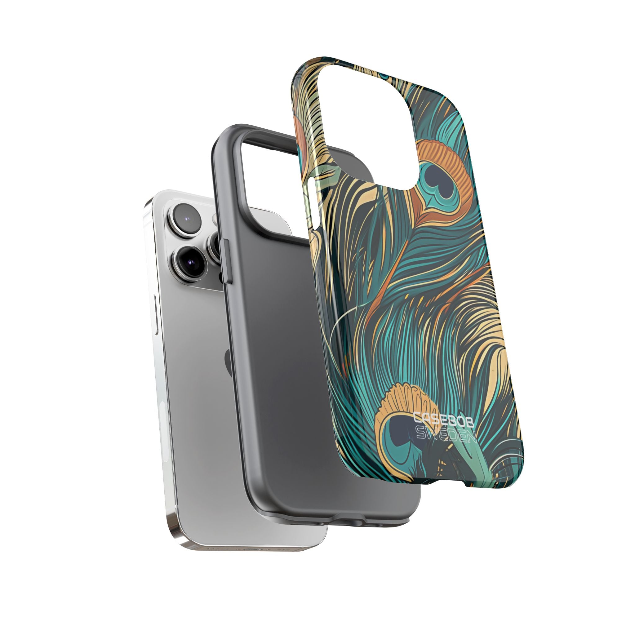 Vortice di piume di pavone iPhone 14 - Tough