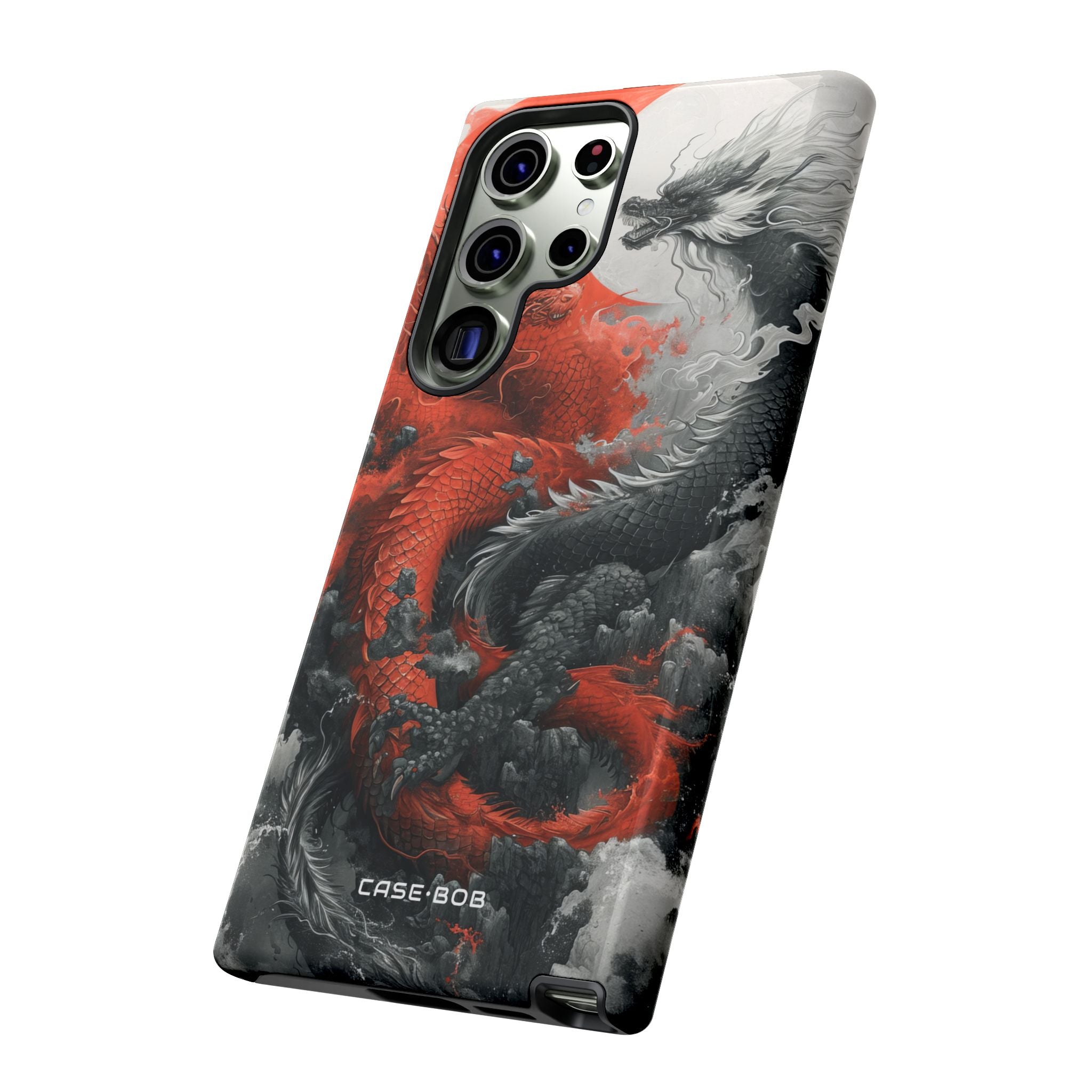 Twin Dragons Crimson Samsung S23 Ultra Case - Tough