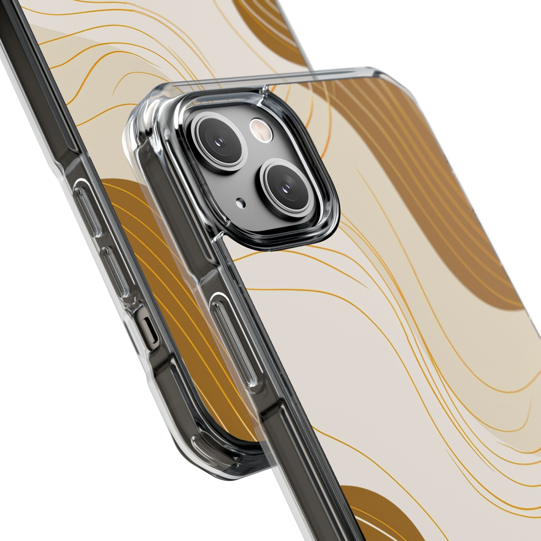 Golden Flow Lines iPhone 14 - Impact Clear+