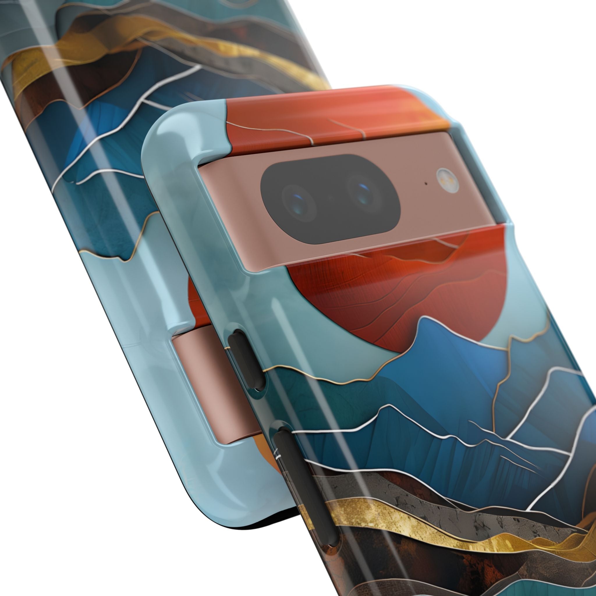Sunset Geometry Waves - Google Pixel Case