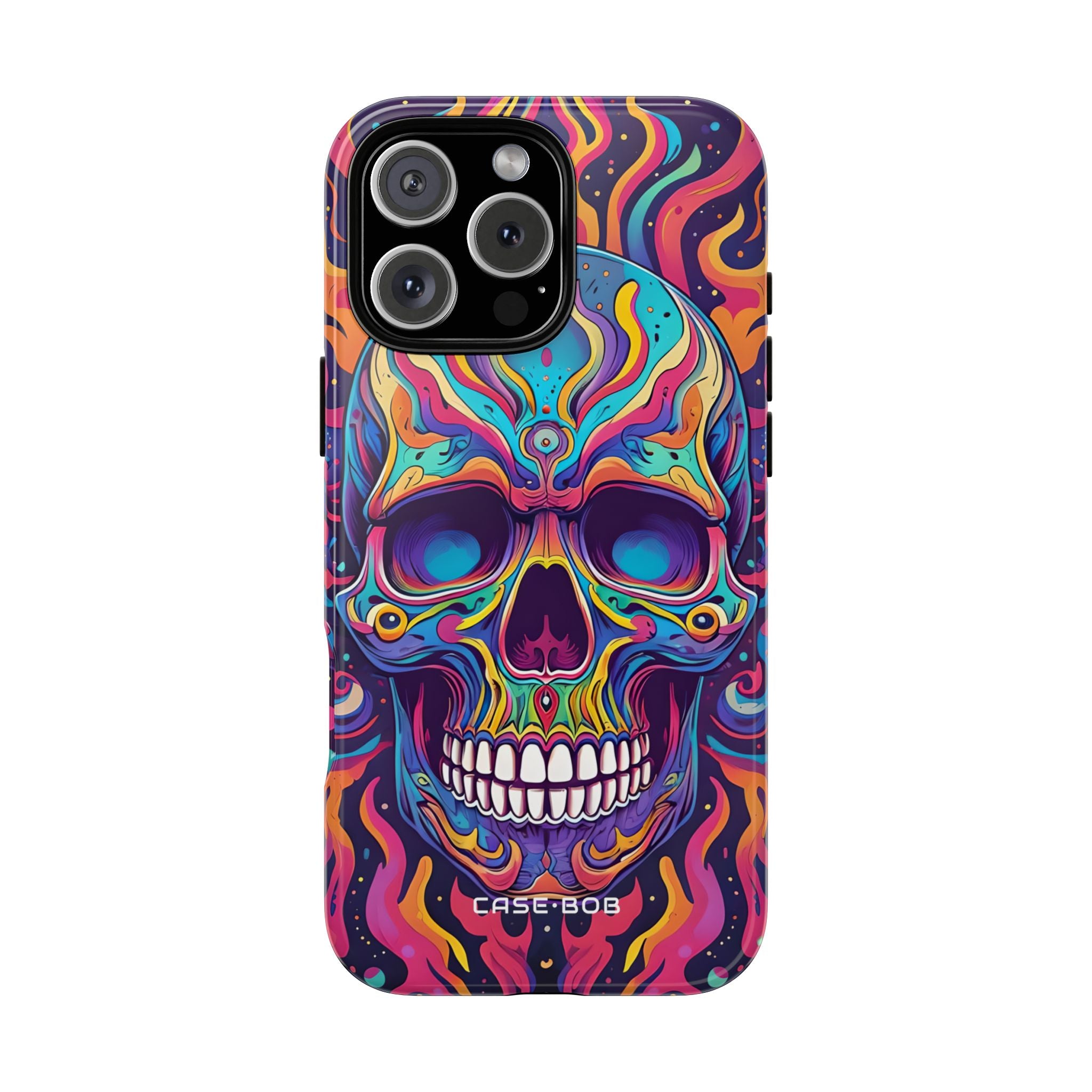 Flaming Skull iPhone 16 Pro Max Case - Tough