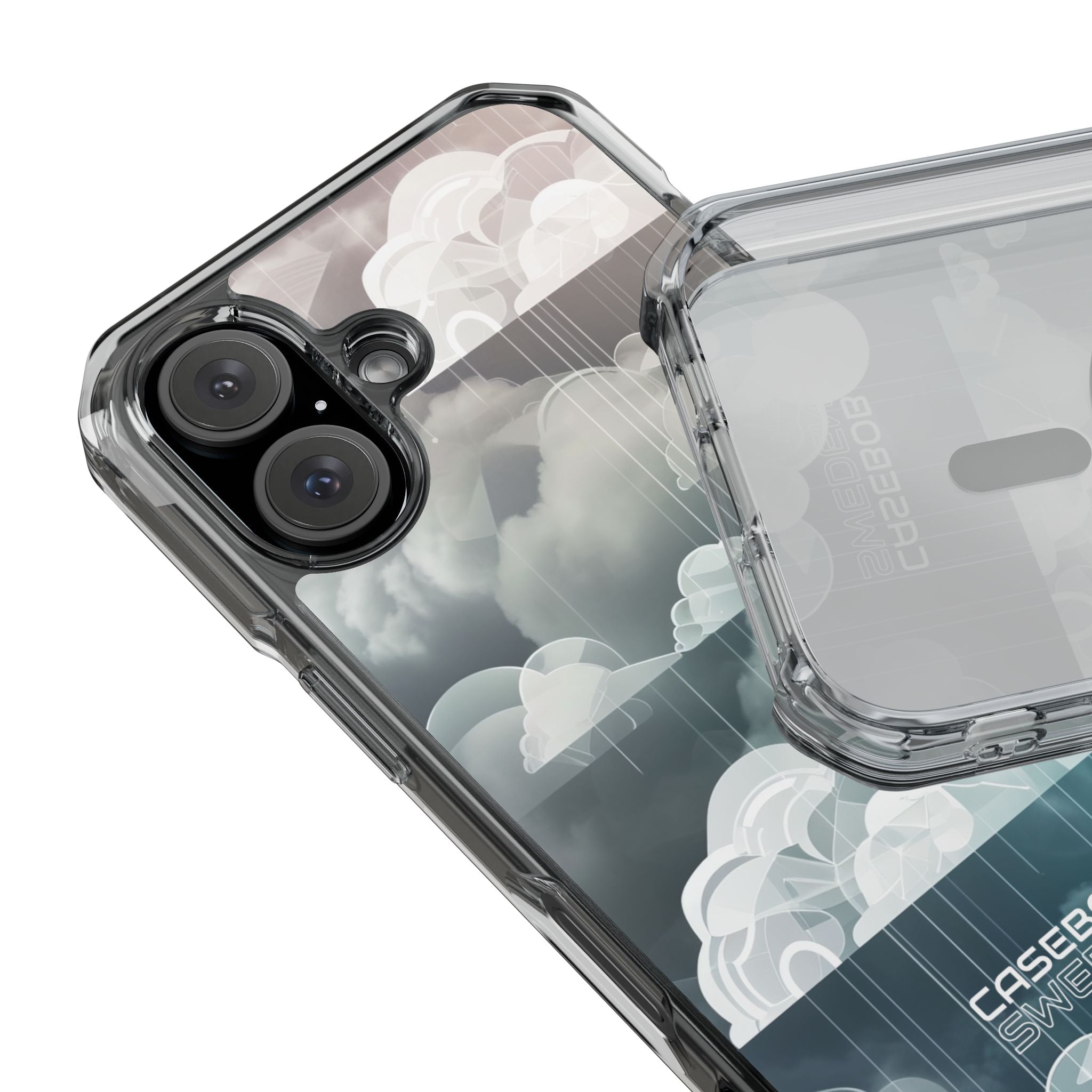 Silver Dream Clouds iPhone 16 - Impact Clear+