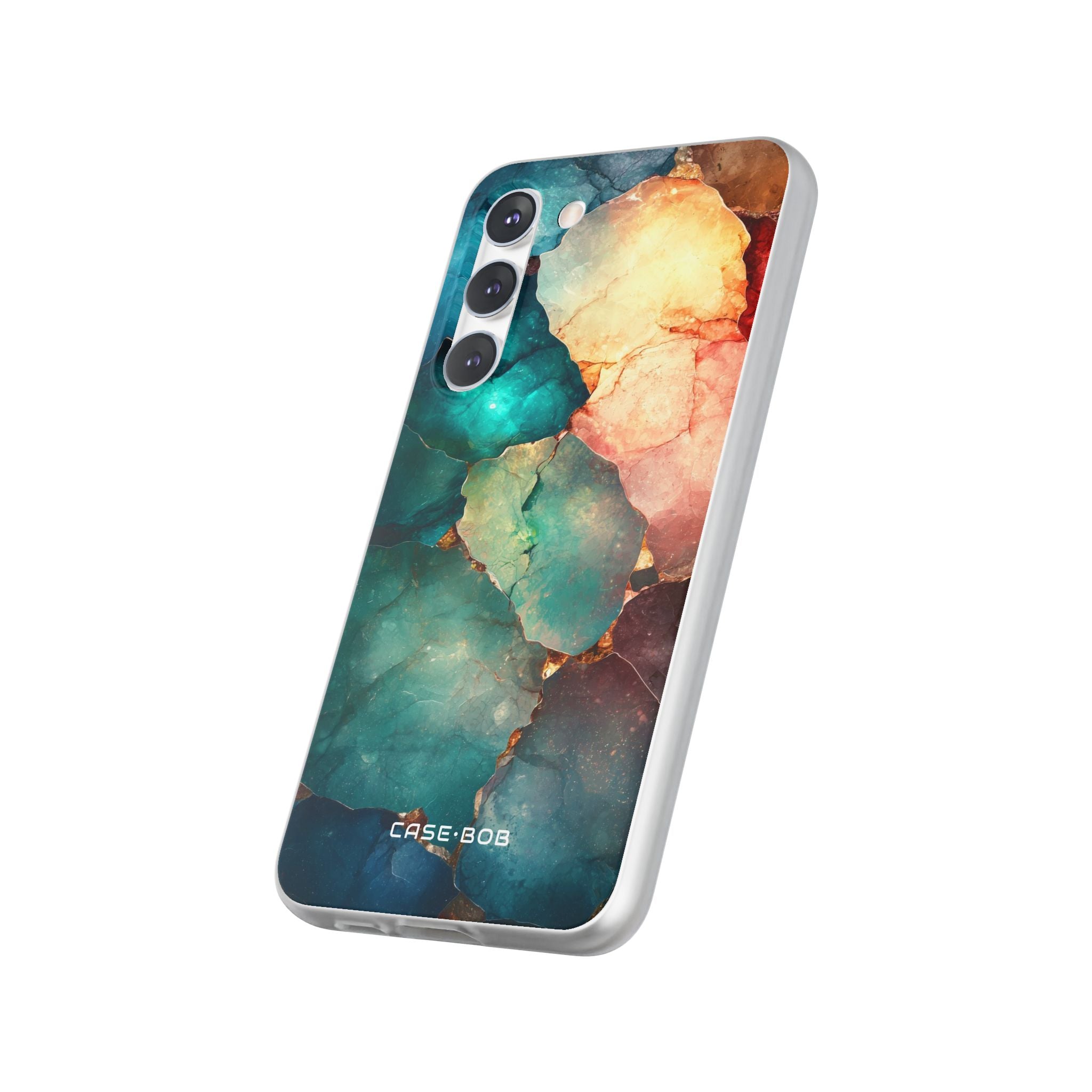 Teal Mosaic Veins Samsung S23 Plus Case - Soft