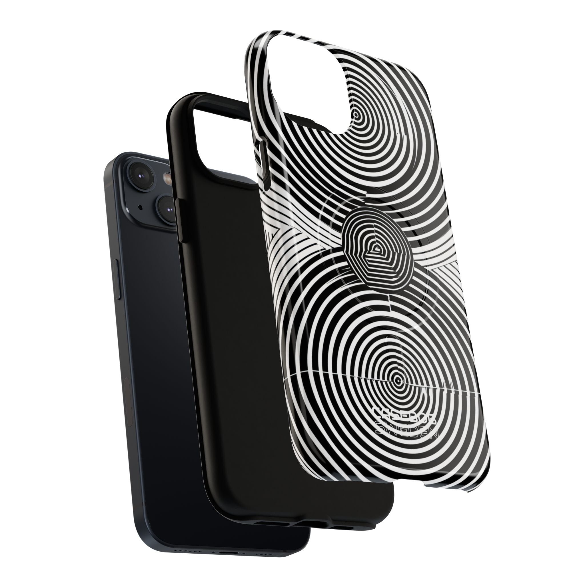 Monochrome Spiral Motion iPhone 14 - Tough+