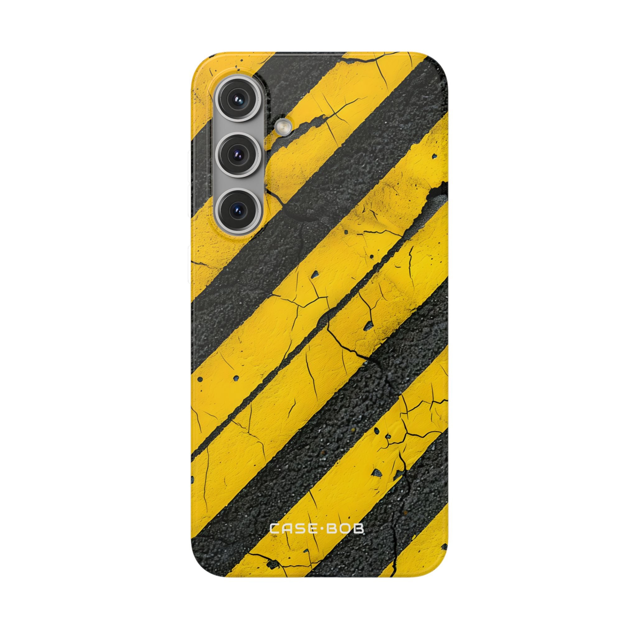 Yellow Stripe Distress Samsung S24 Plus Case - Soft