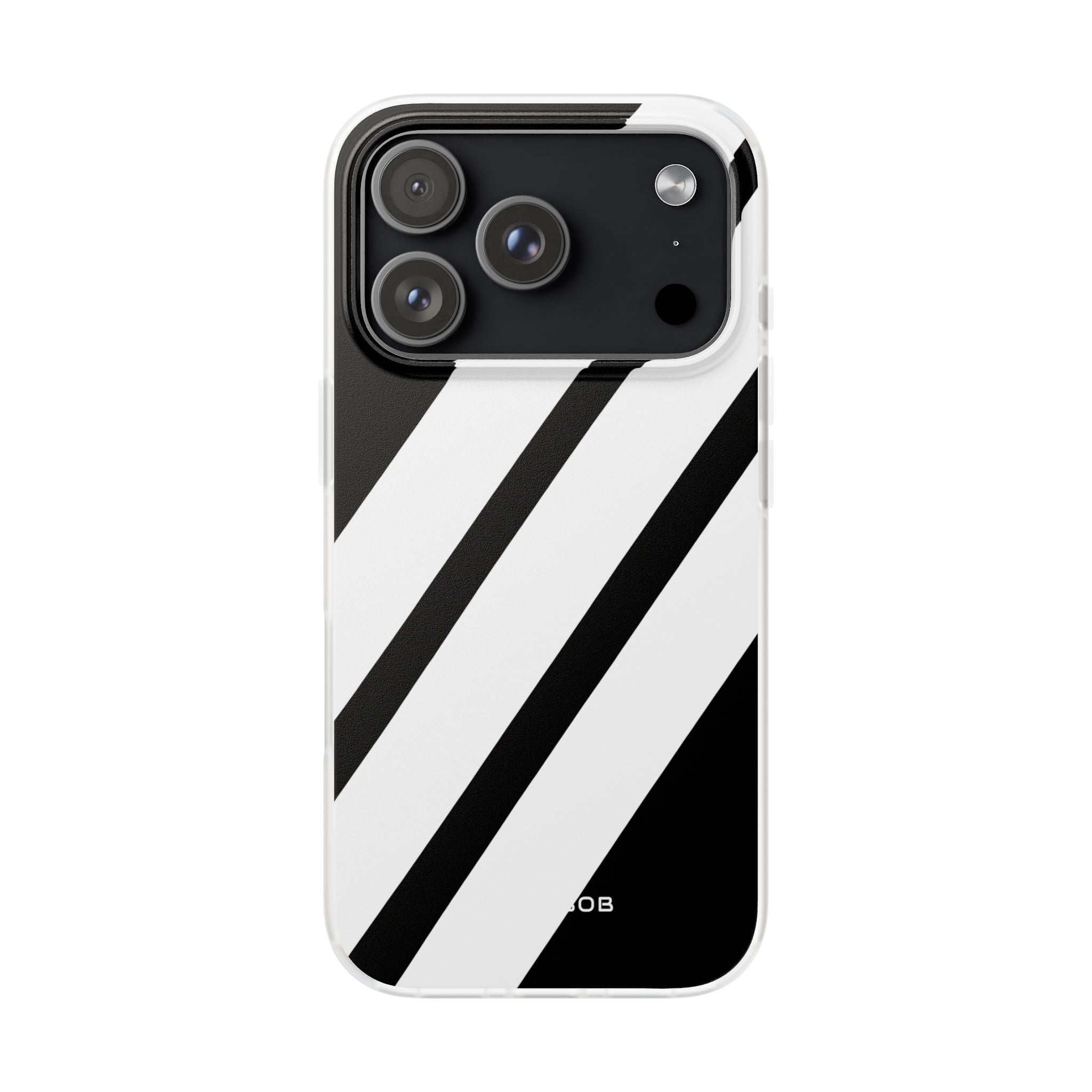 Diagonal Bands Noir iPhone 17 Pro Case - Soft