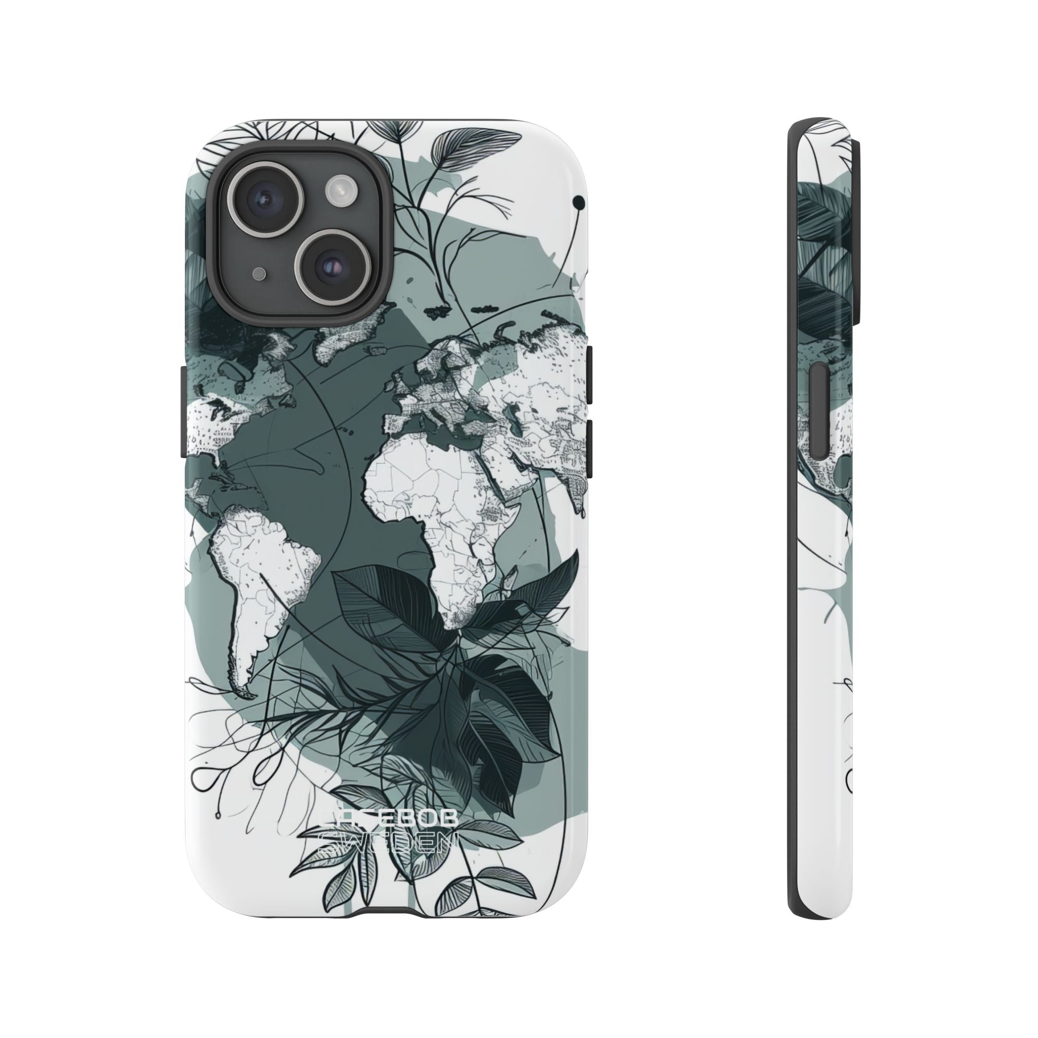 Botanische Weltkarte iPhone 15 – Robust