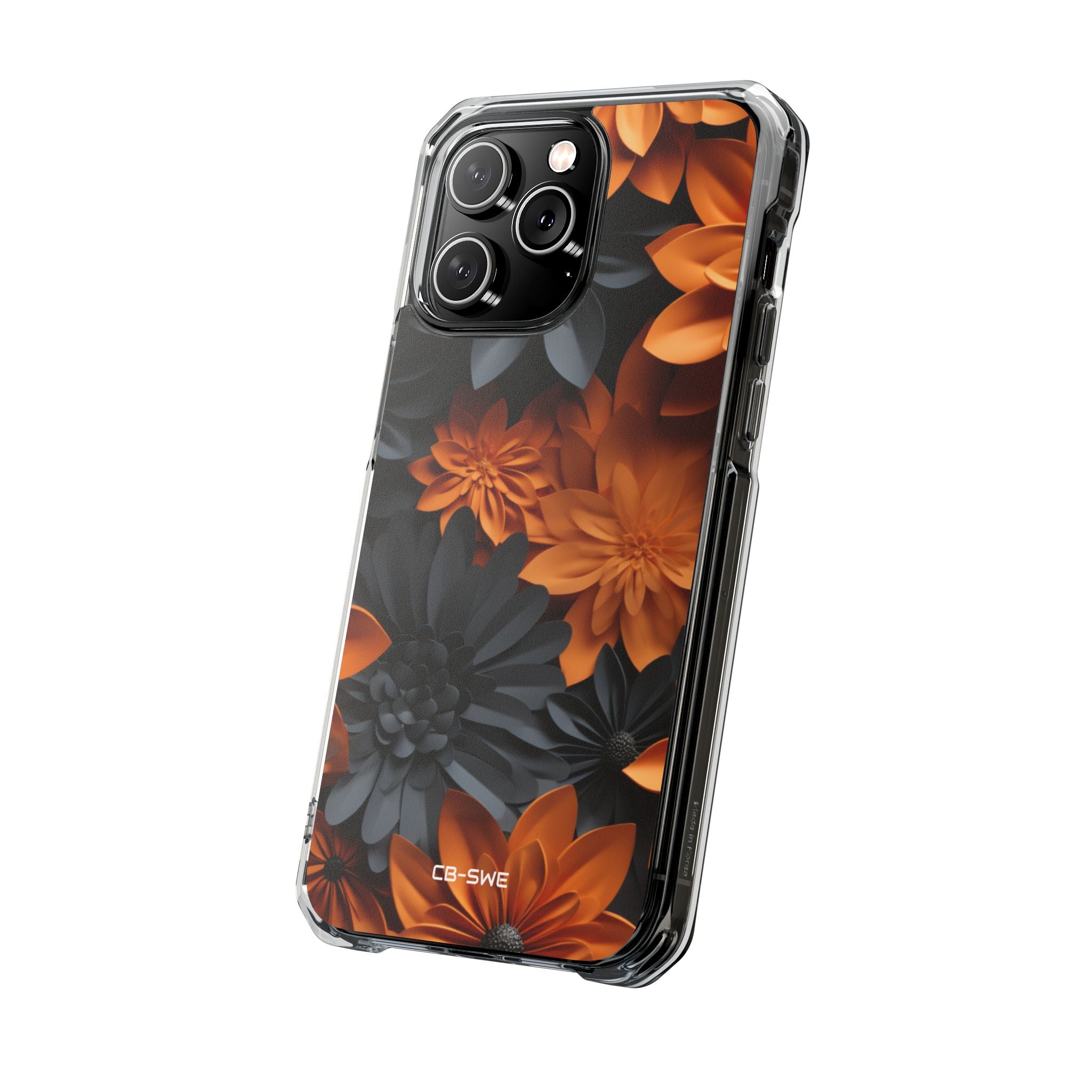 Graphical Orange Florals iPhone Case - Impact