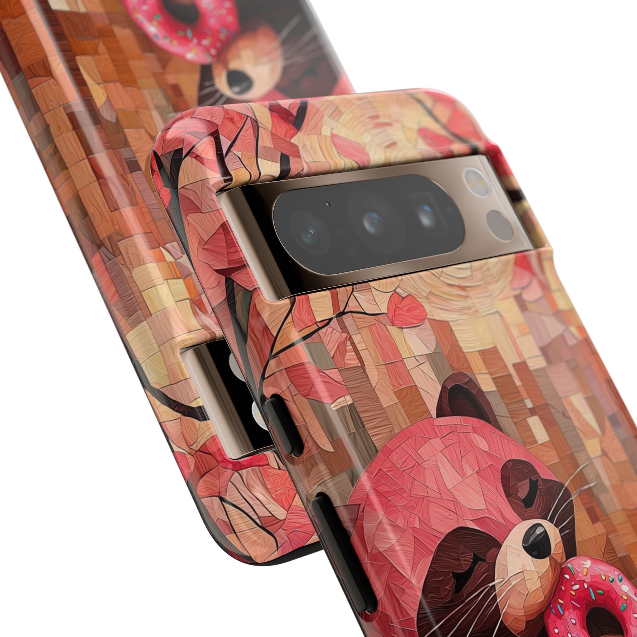Raccoon Holds Donut - Google Pixel Case