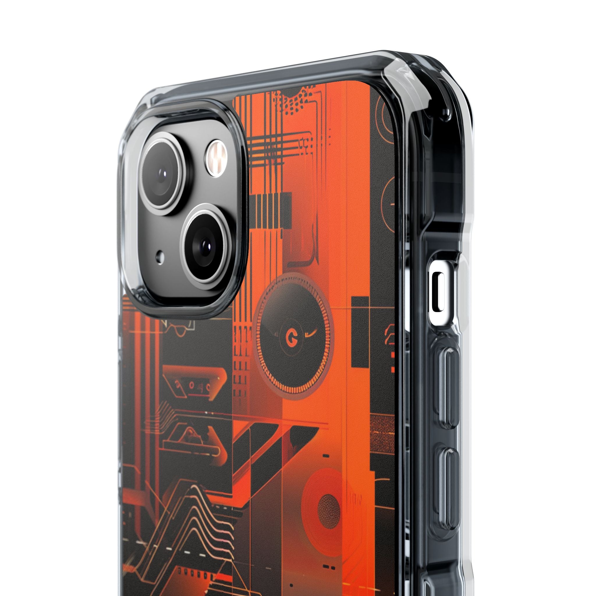 Orange Circuit Dreams iPhone 14 - Impact Clear+