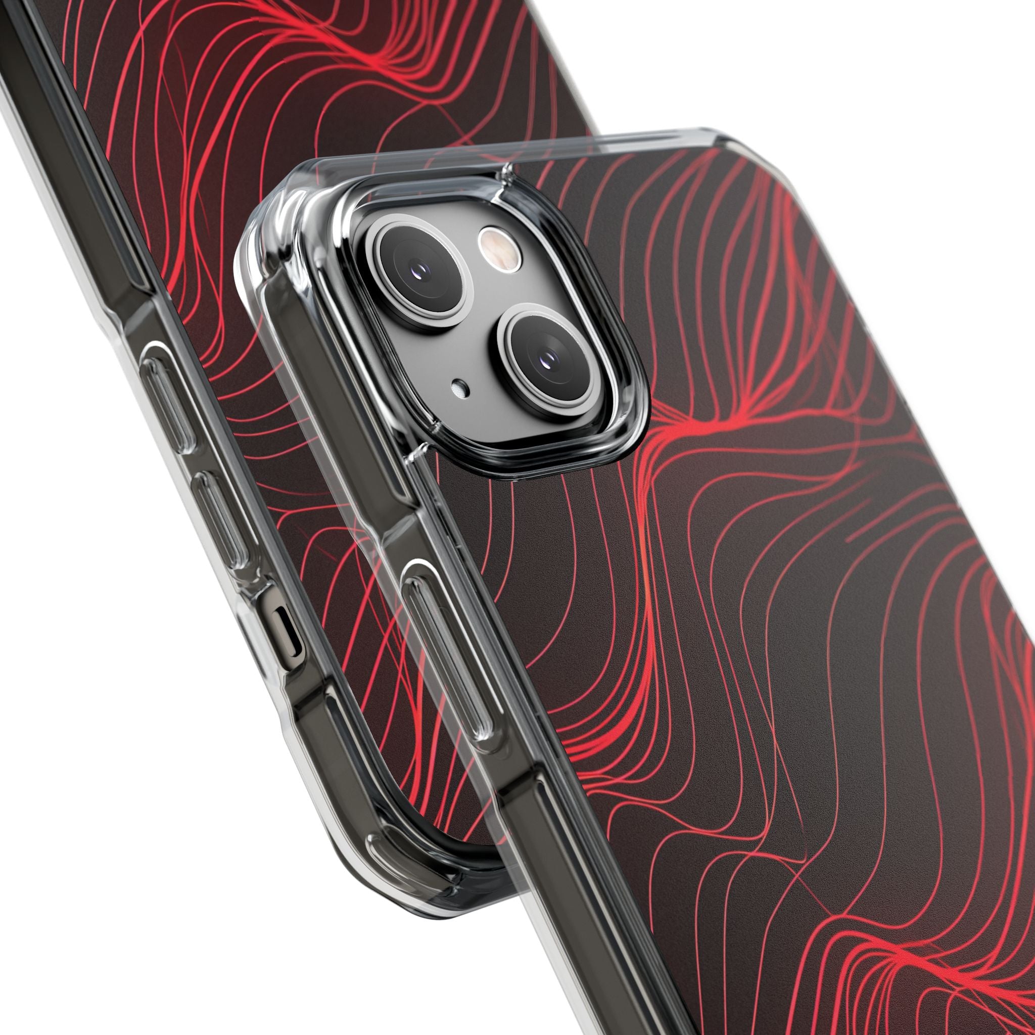 Crimson Waveform Flow iPhone 14 - Impact Clear+