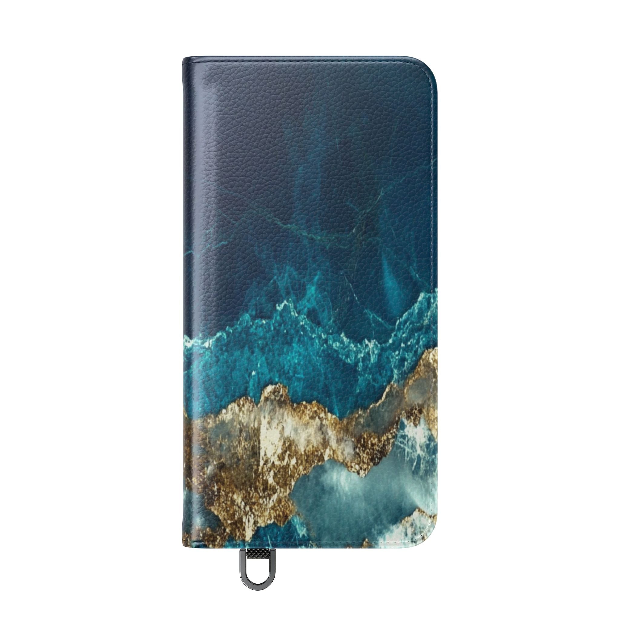 Golden Fracture Teal - Samsung S25 Case - Wallet
