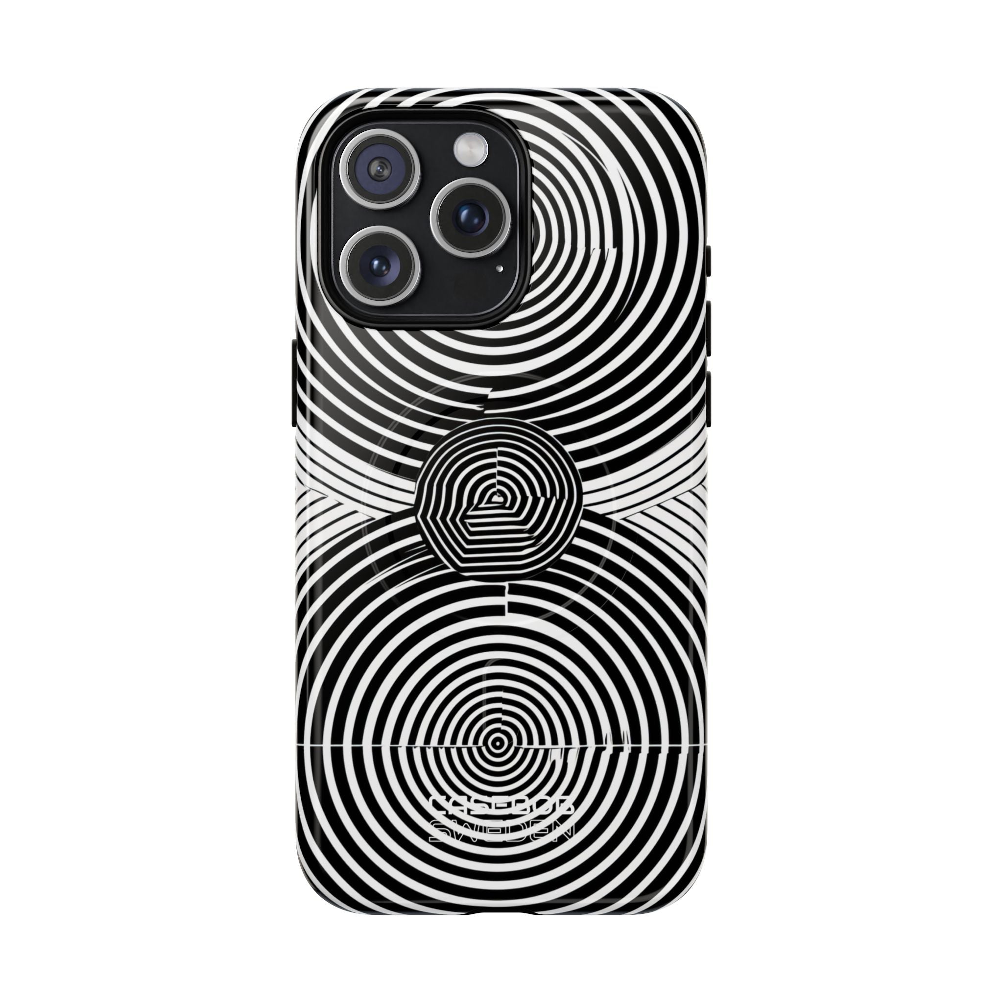 Monochrome Spiral Motion iPhone 15 - Tough+