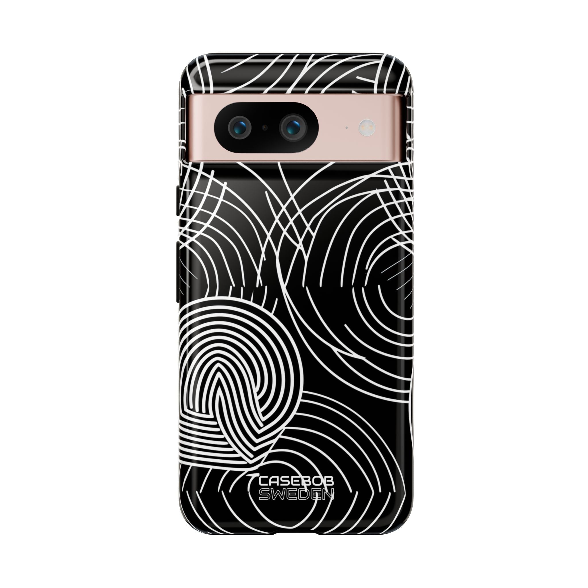 Monochrome Spiral Curves Google Pixel 8 - Tough
