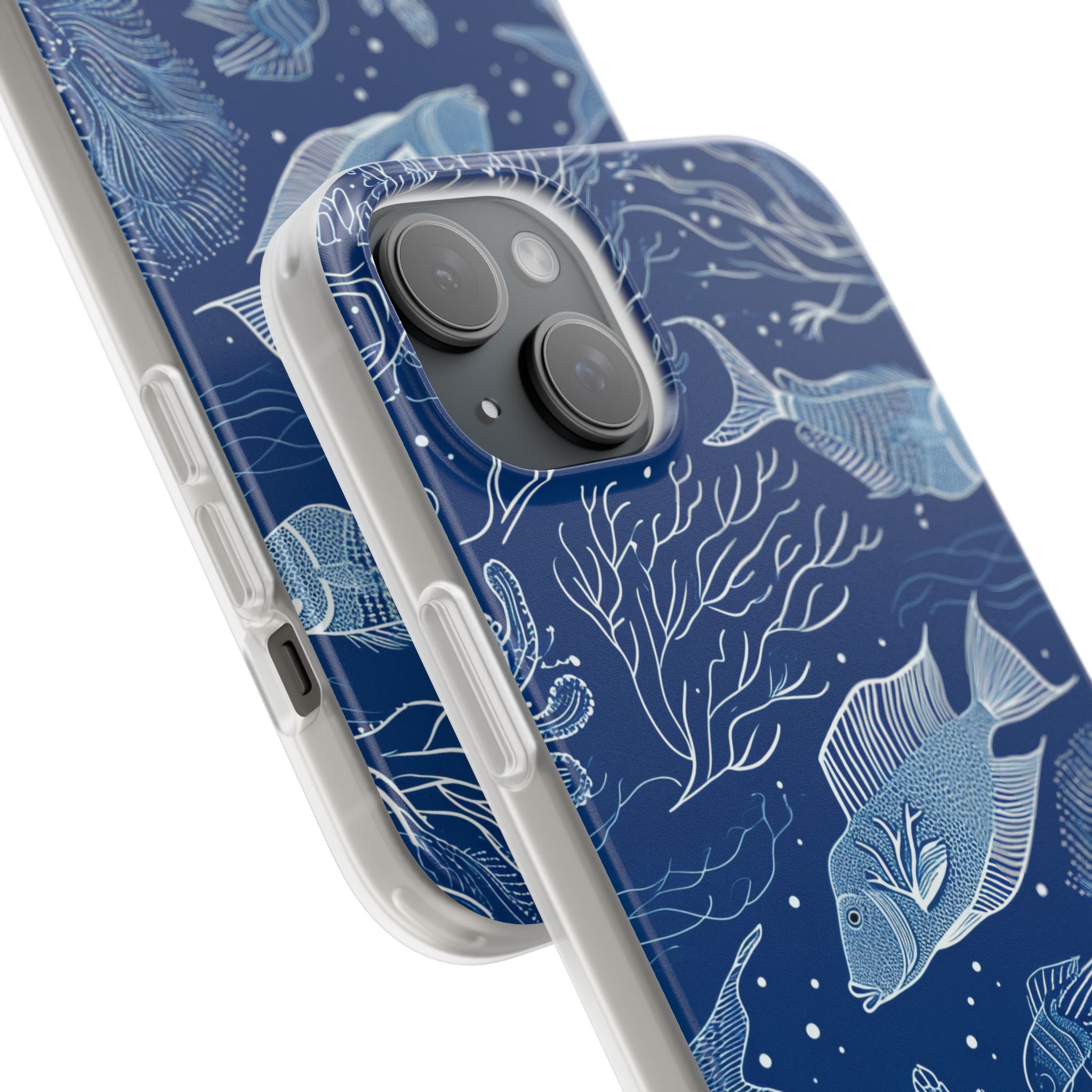 Navy Scale Reef iPhone 15 Plus Case - Soft