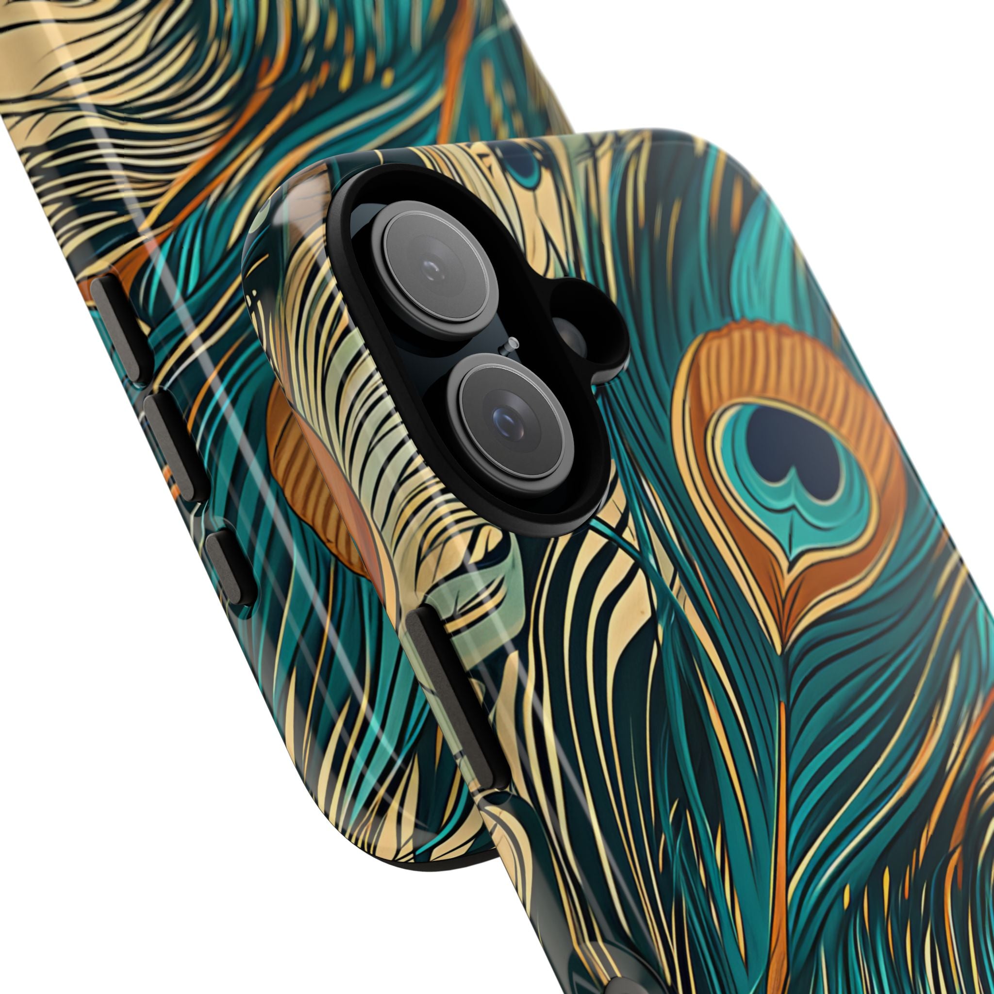 Peacock Feather Whirl iPhone 16 - Tough