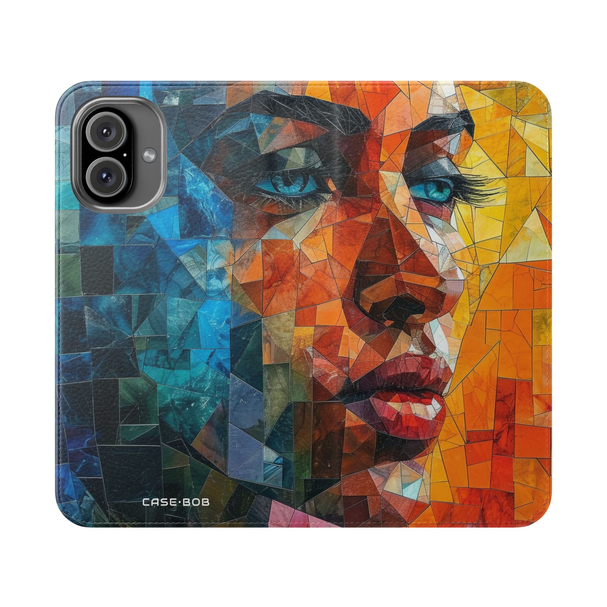 Mosaic Gaze Blue - iPhone 16 Plus Case - Portemonnee
