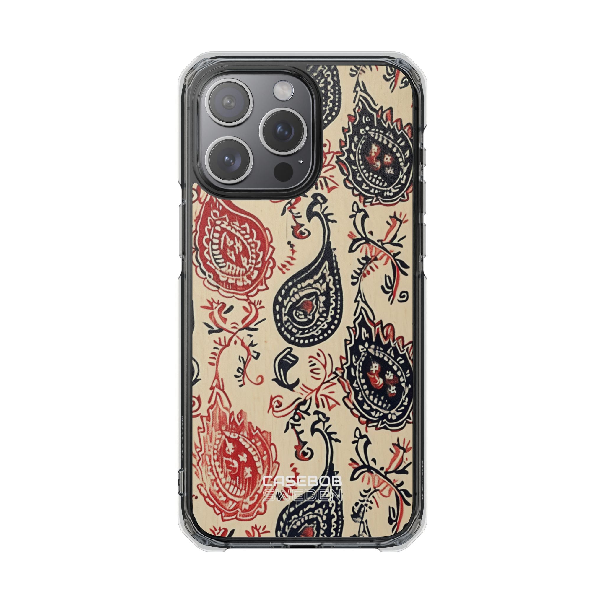 Navy Paisley Swirl iPhone 15 - Impact Clear+