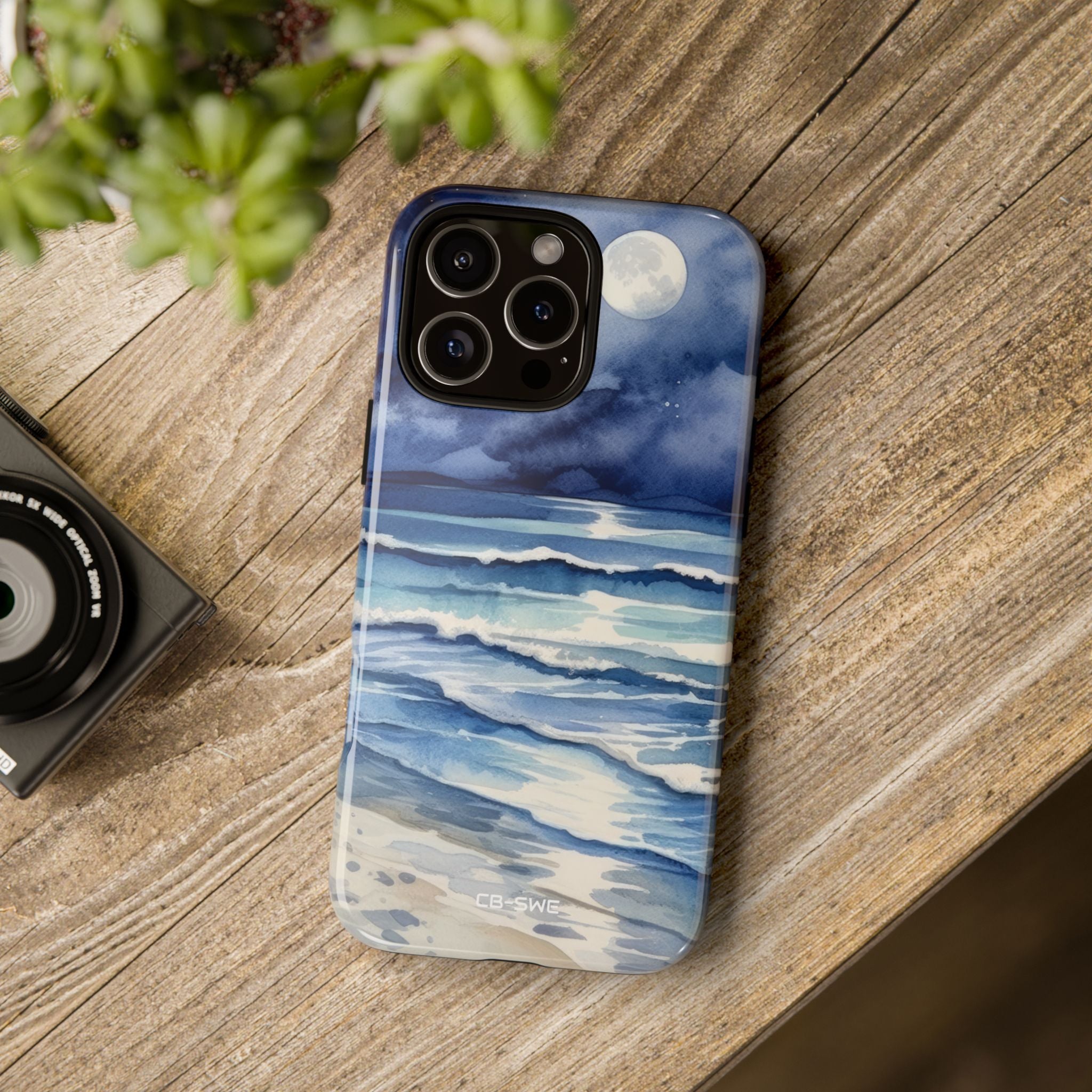 Moonlight Reflects Waves - iPhone Case