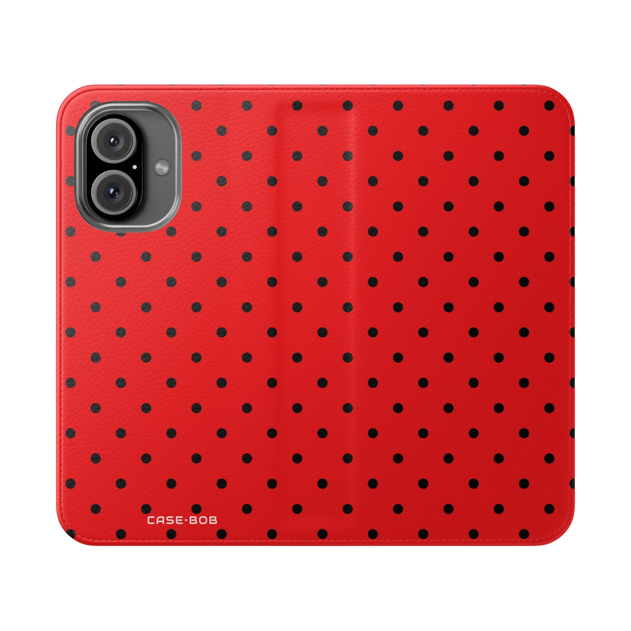 Black Dot Grid - iPhone 16 Case - Wallet