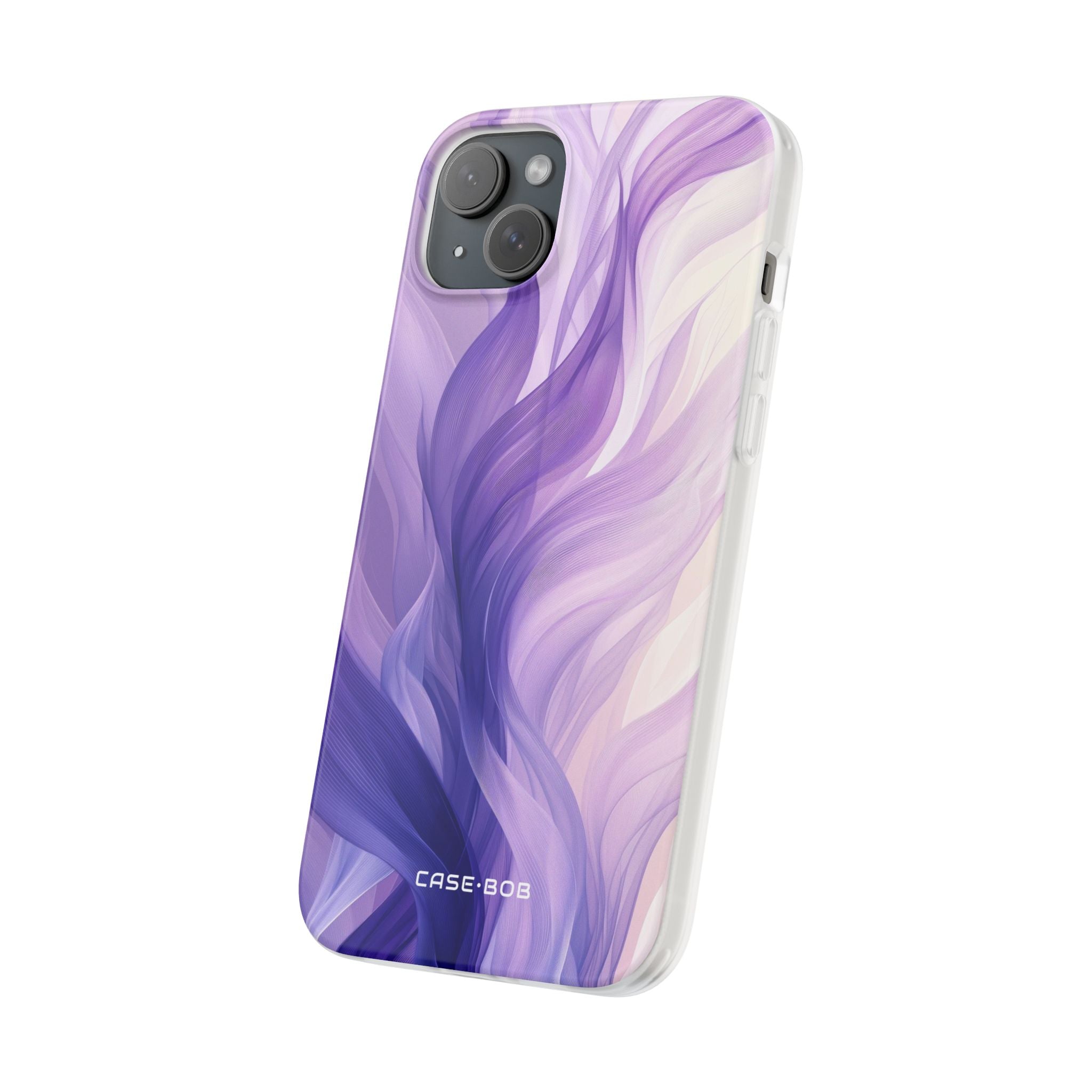 Purple Ribbon Waves iPhone 15 Plus Case - Soft