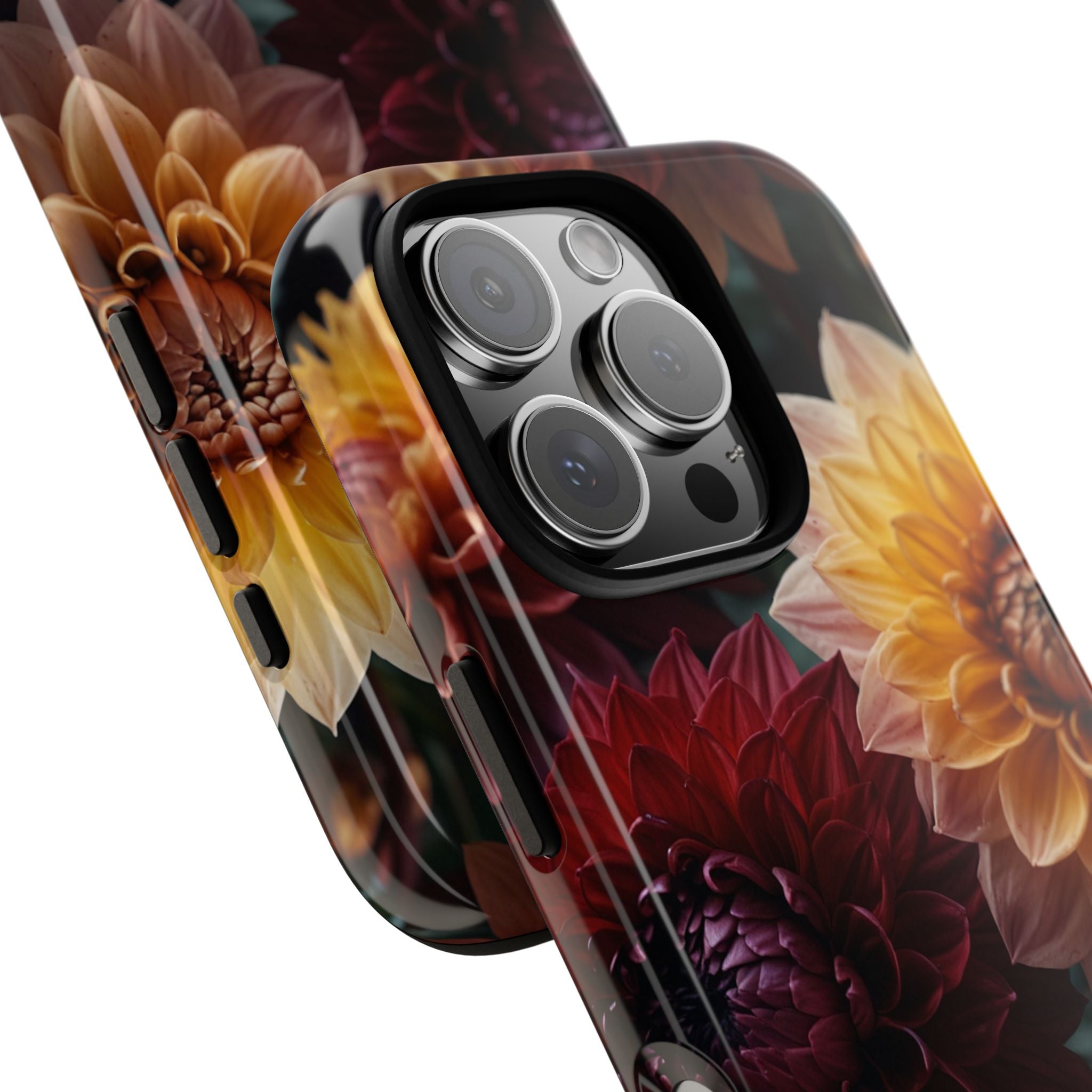 Dahlias Embrace Light - iPhone Case
