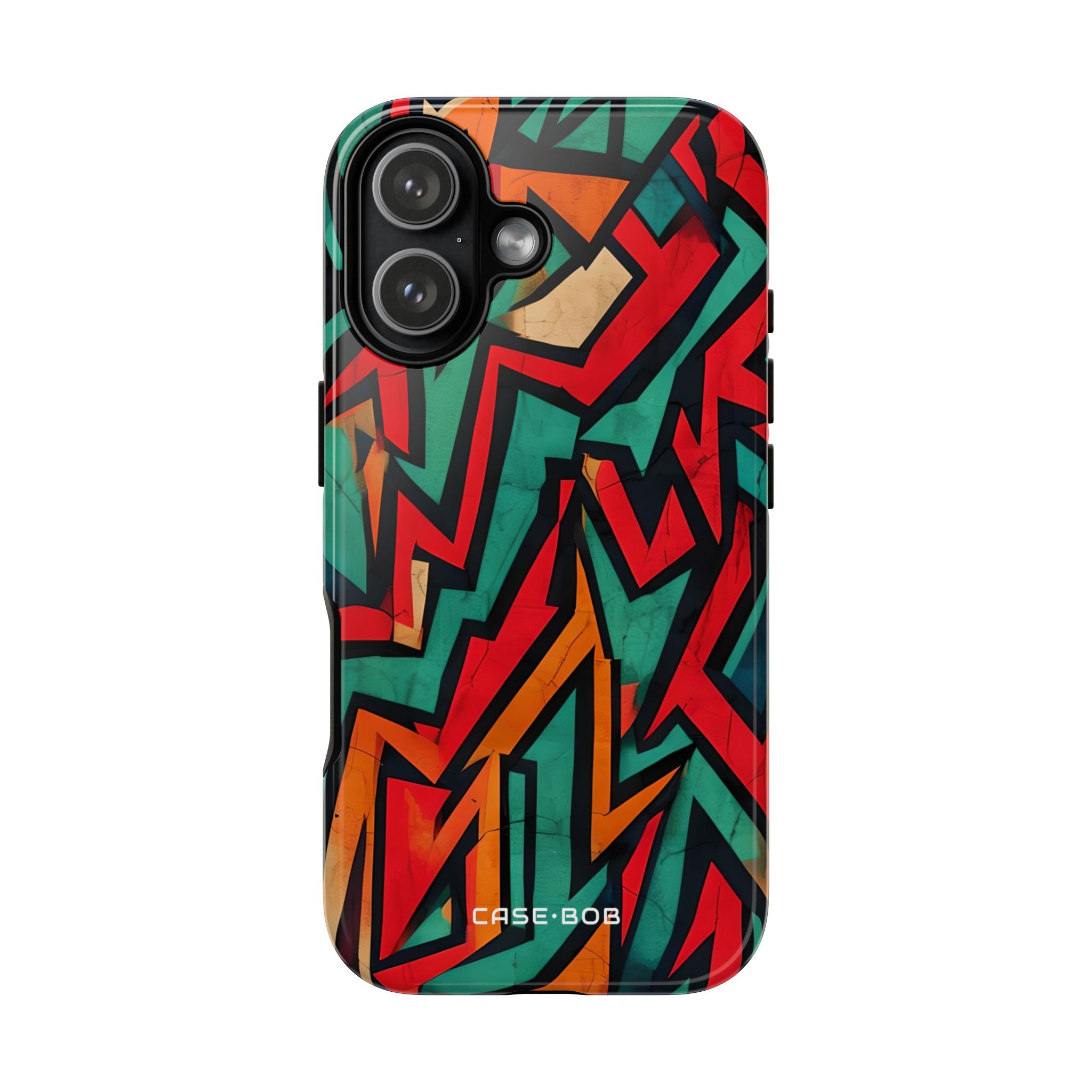 Crimson Zigzag iPhone 17 Case - Tough
