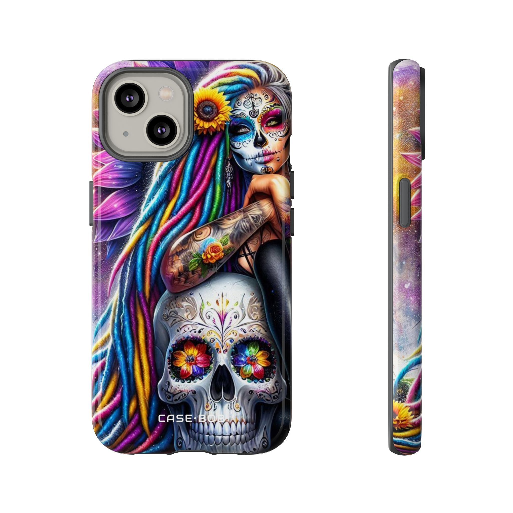 Sunflower Skull Glow iPhone 14 Case - Tough