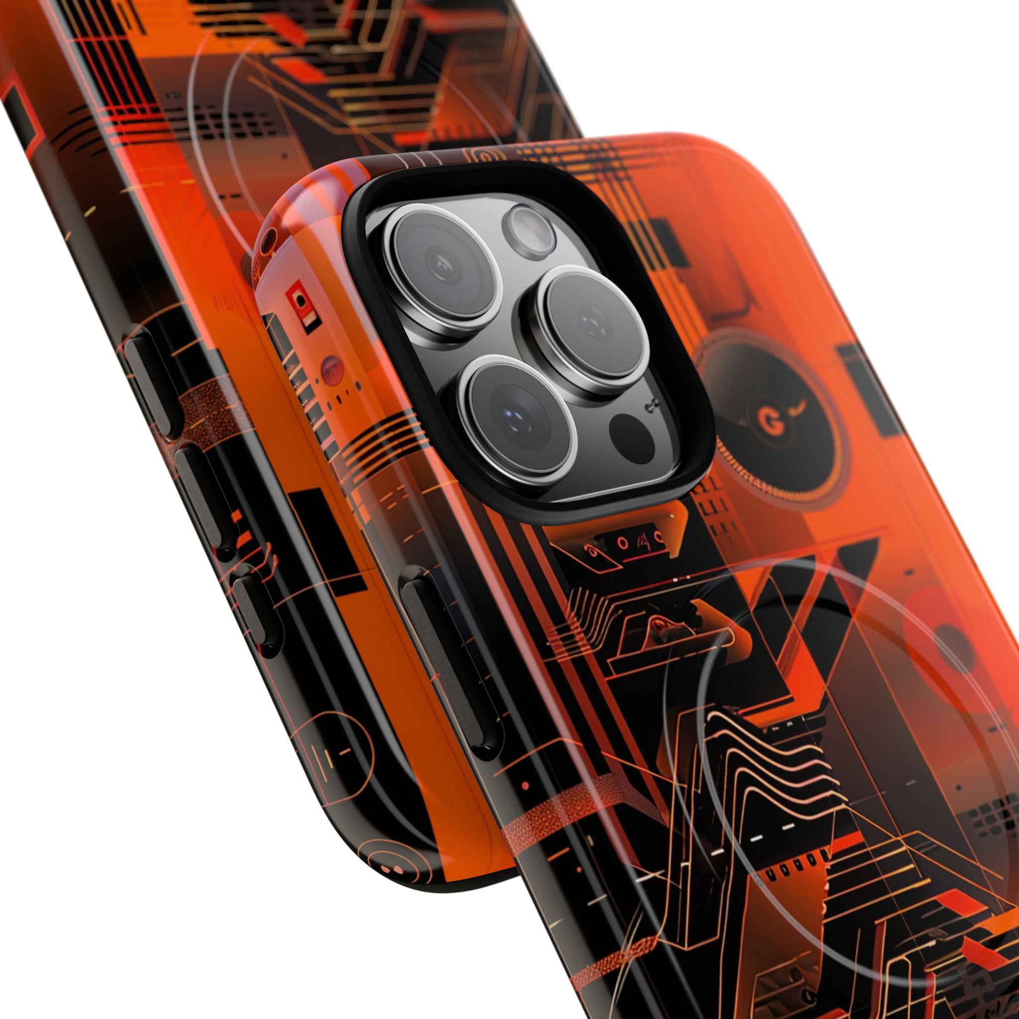 Orange Circuit Dreams iPhone 16 - Tough+