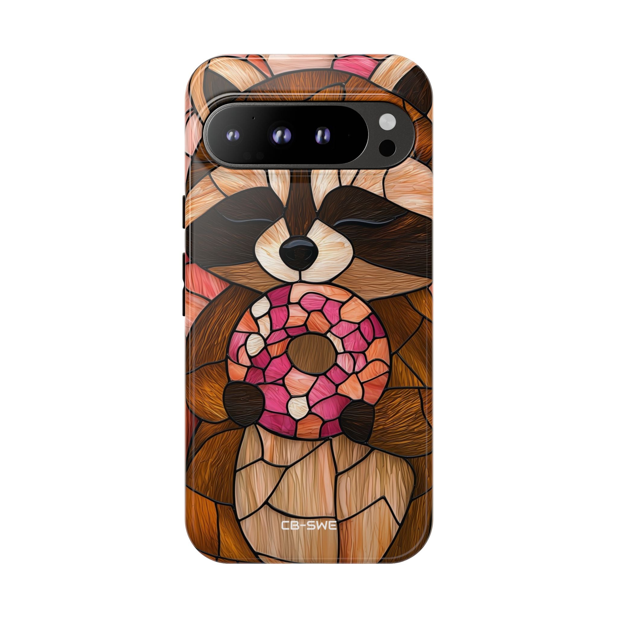 Raccoon Holds Donut - Google Pixel Case